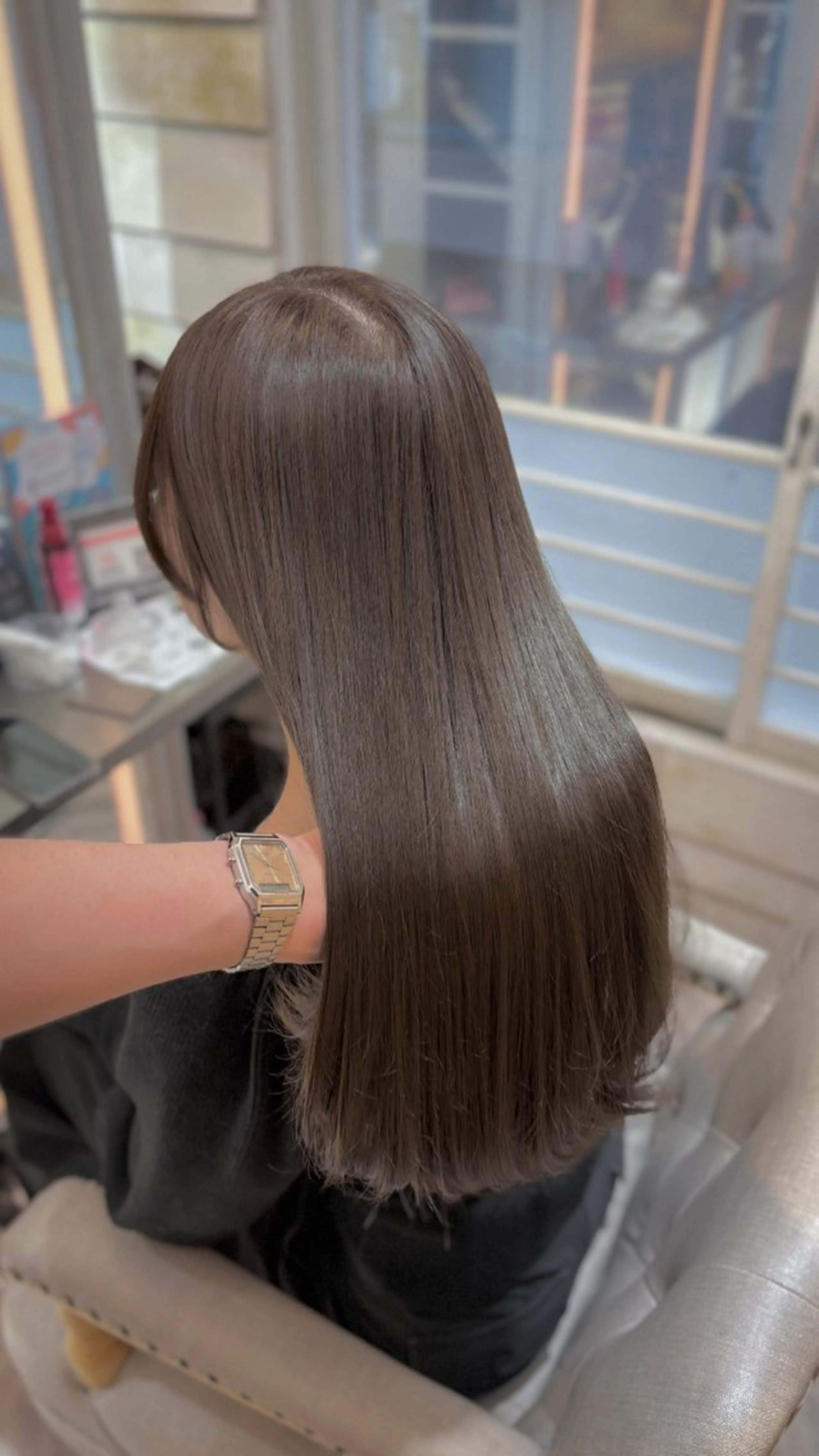 ロング カラー カット ヘアカラー トリートメント グレージュ|くすみ× 透明感|kazutoのヘアスタイル