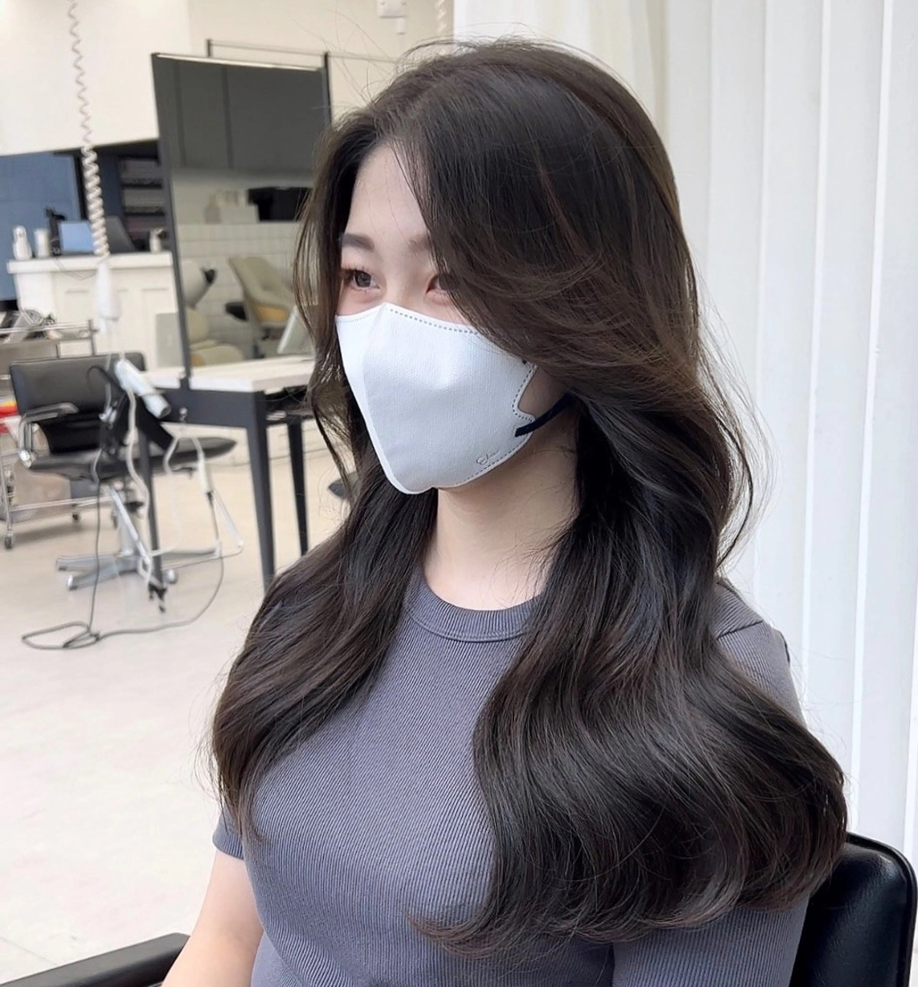 ロング カラー 韓国ヘア♡ 顔まわりカットayaのヘアスタイル