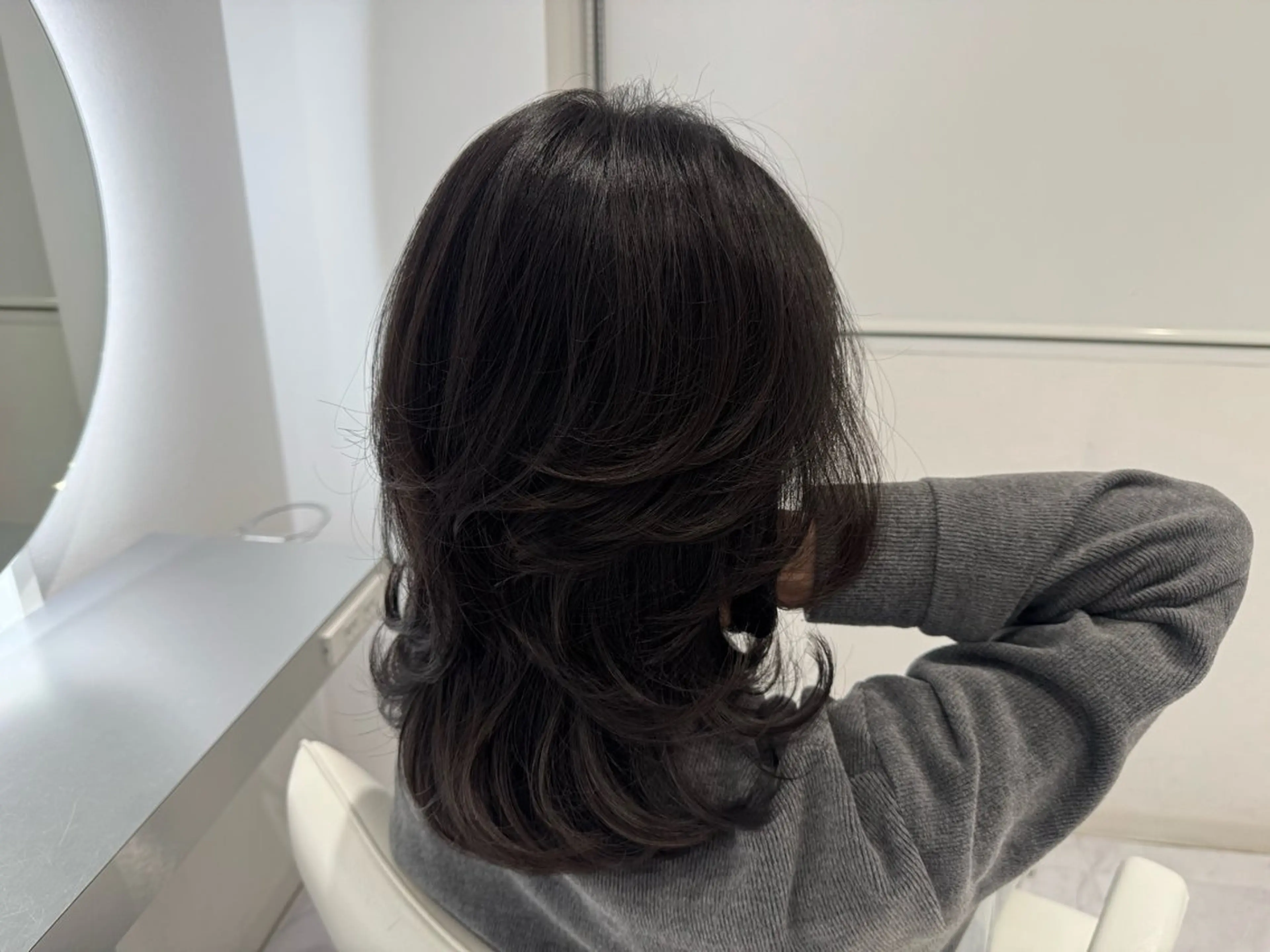 ミディアム rina/デザイン カラー/上野のヘアスタイル