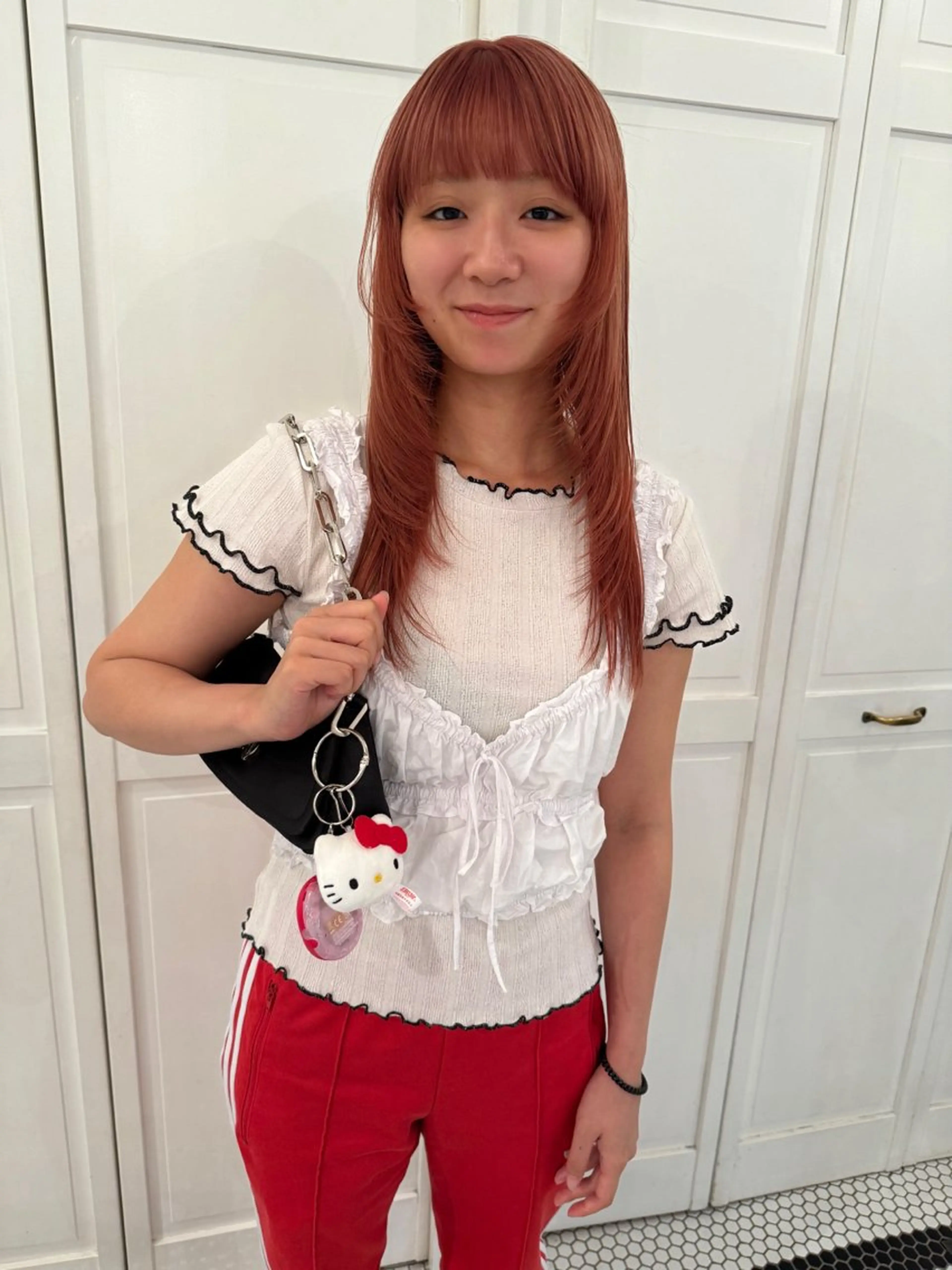 ロング カラー カット ヘアカラー ブリーチカラー🎀 韓国風/寺門美優のヘアスタイル