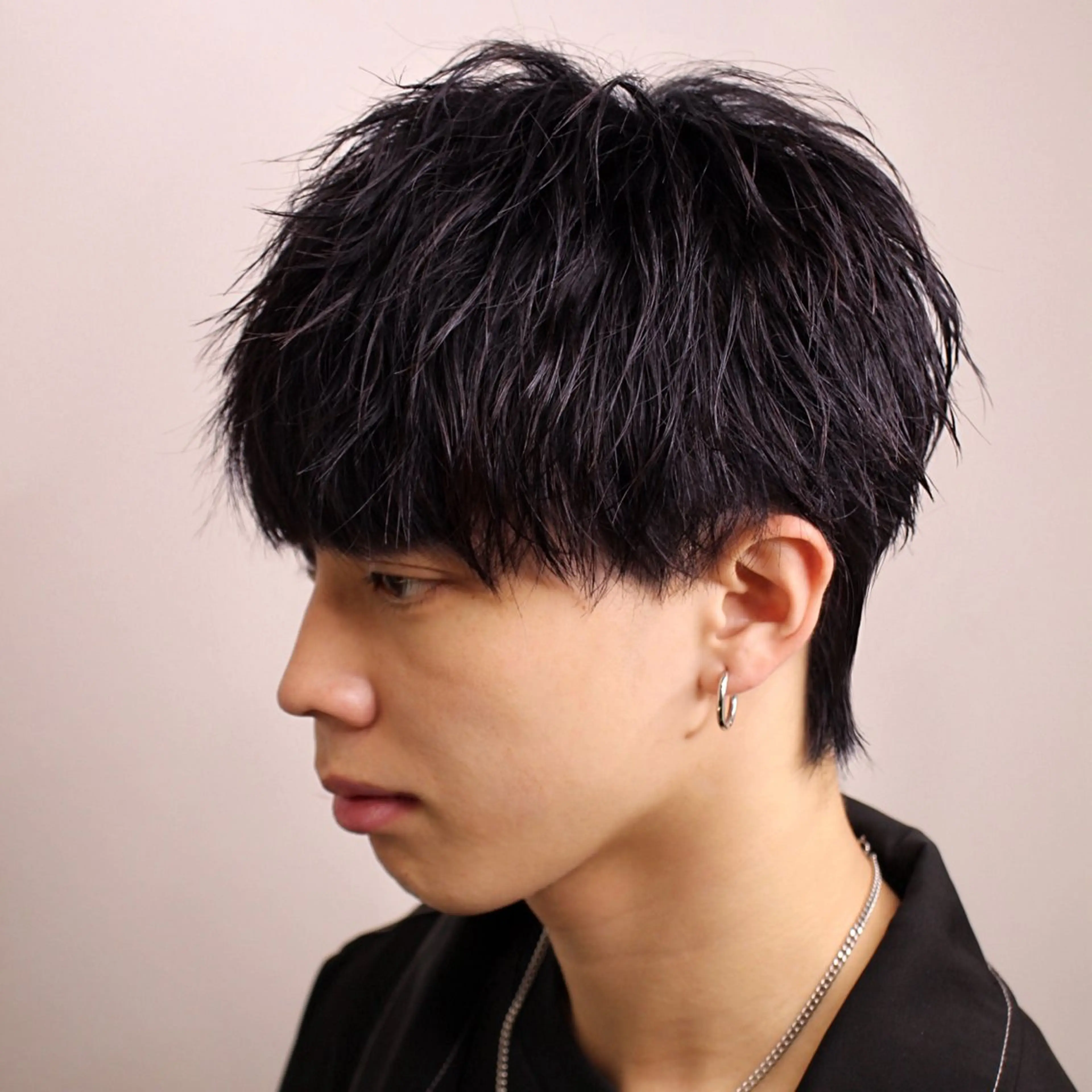 メンズ カット ヘアセット ラウンドマッシュ/ フェザーショート大阪のヘアスタイル