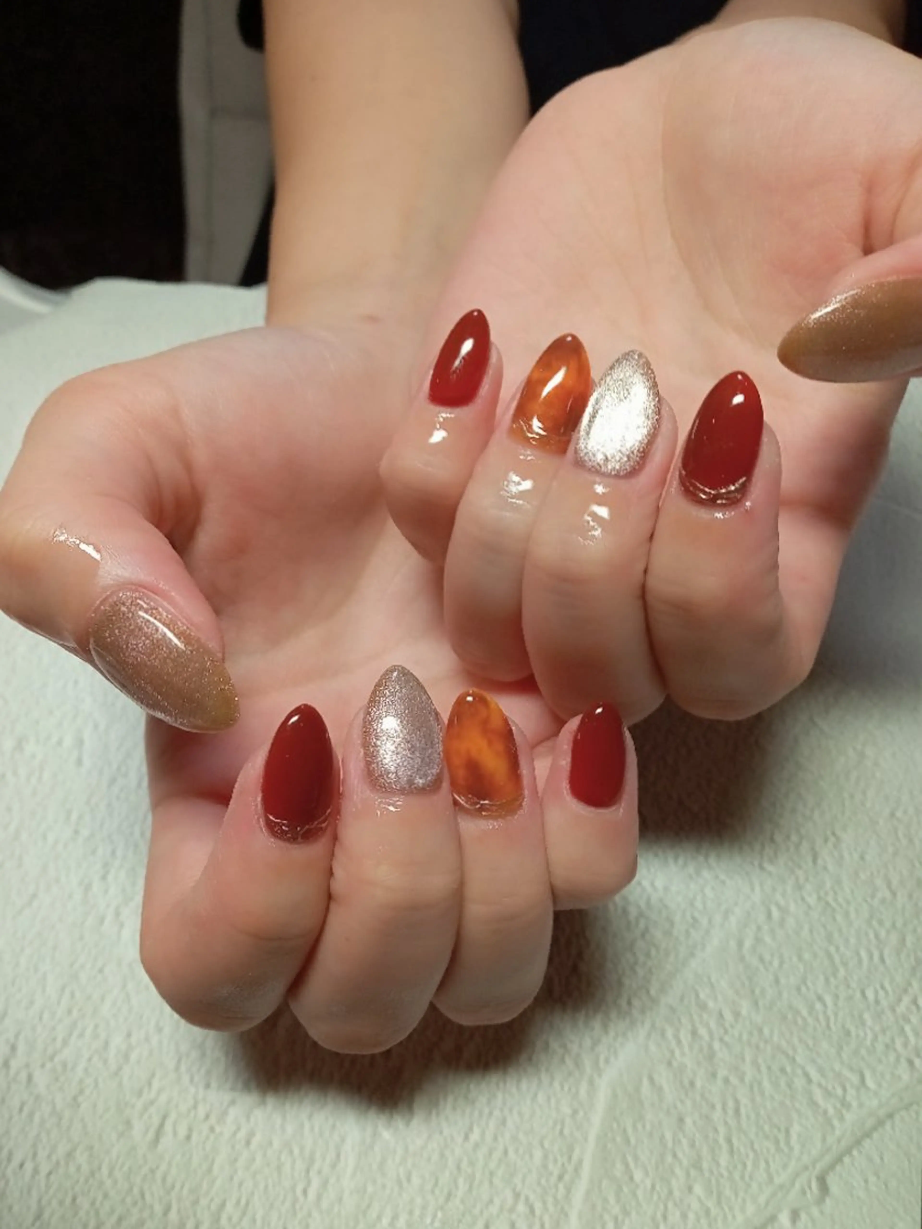 ネイル アートネイル べっ甲ネイル キラキラネイル マグネットネイル ミラーネイル ハンドネイル flure de neige yukiのネイルデザイン