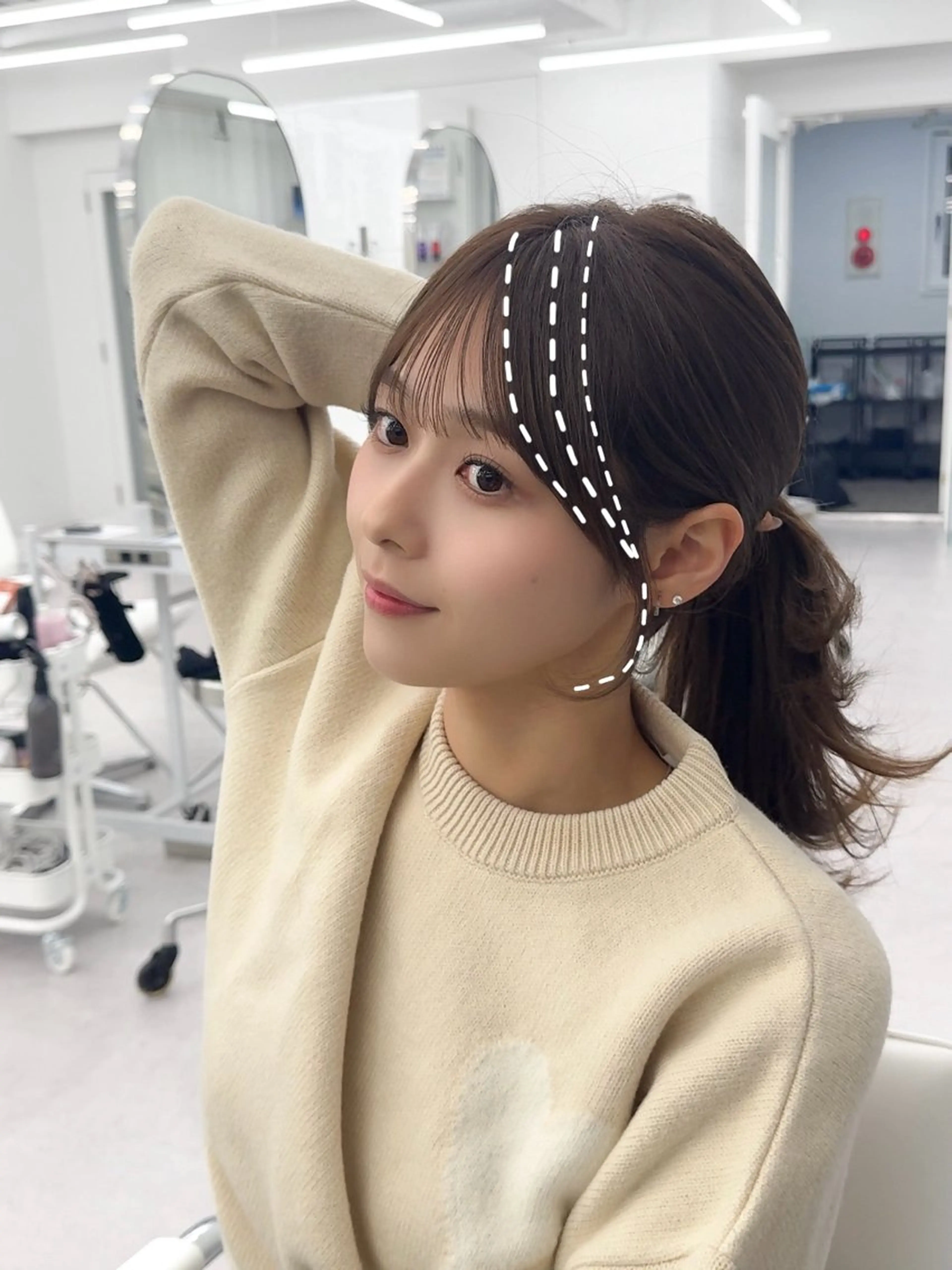 ミディアム カラー ヘアアレンジ カット ヘアカラー トリートメント 顔周り&ミディアム 特化/池袋/kokiのヘアスタイル