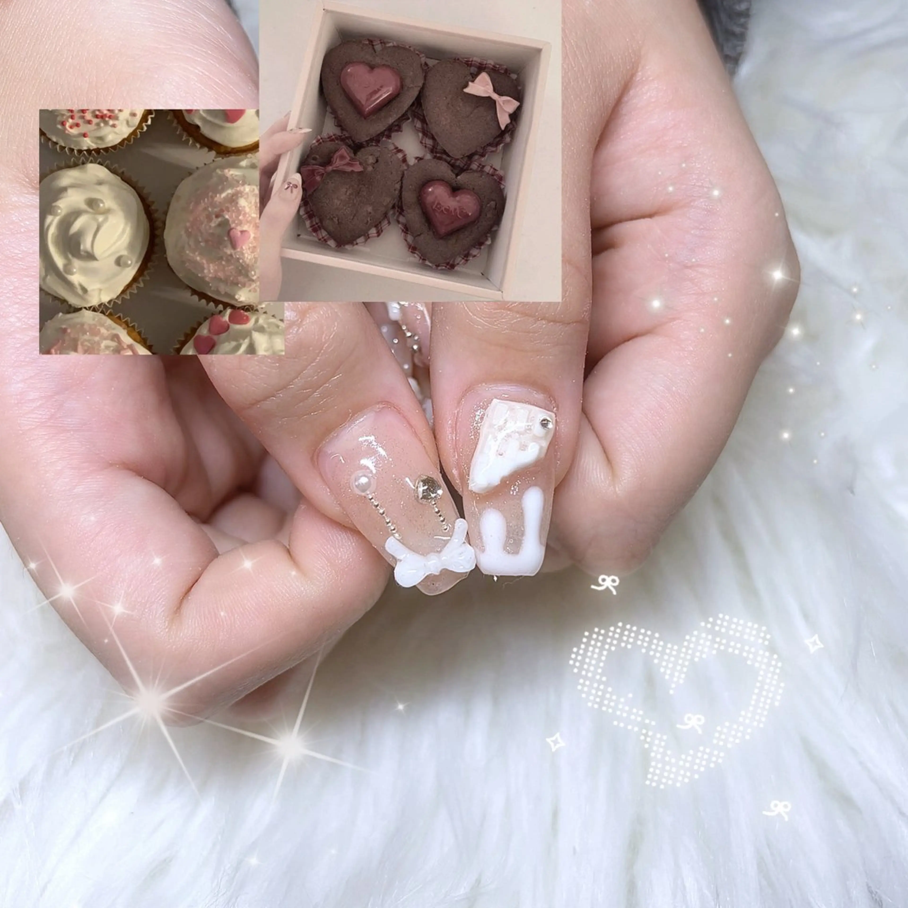 ネイル バレンタイン ホワイト ayumi ❤︎のネイルデザイン