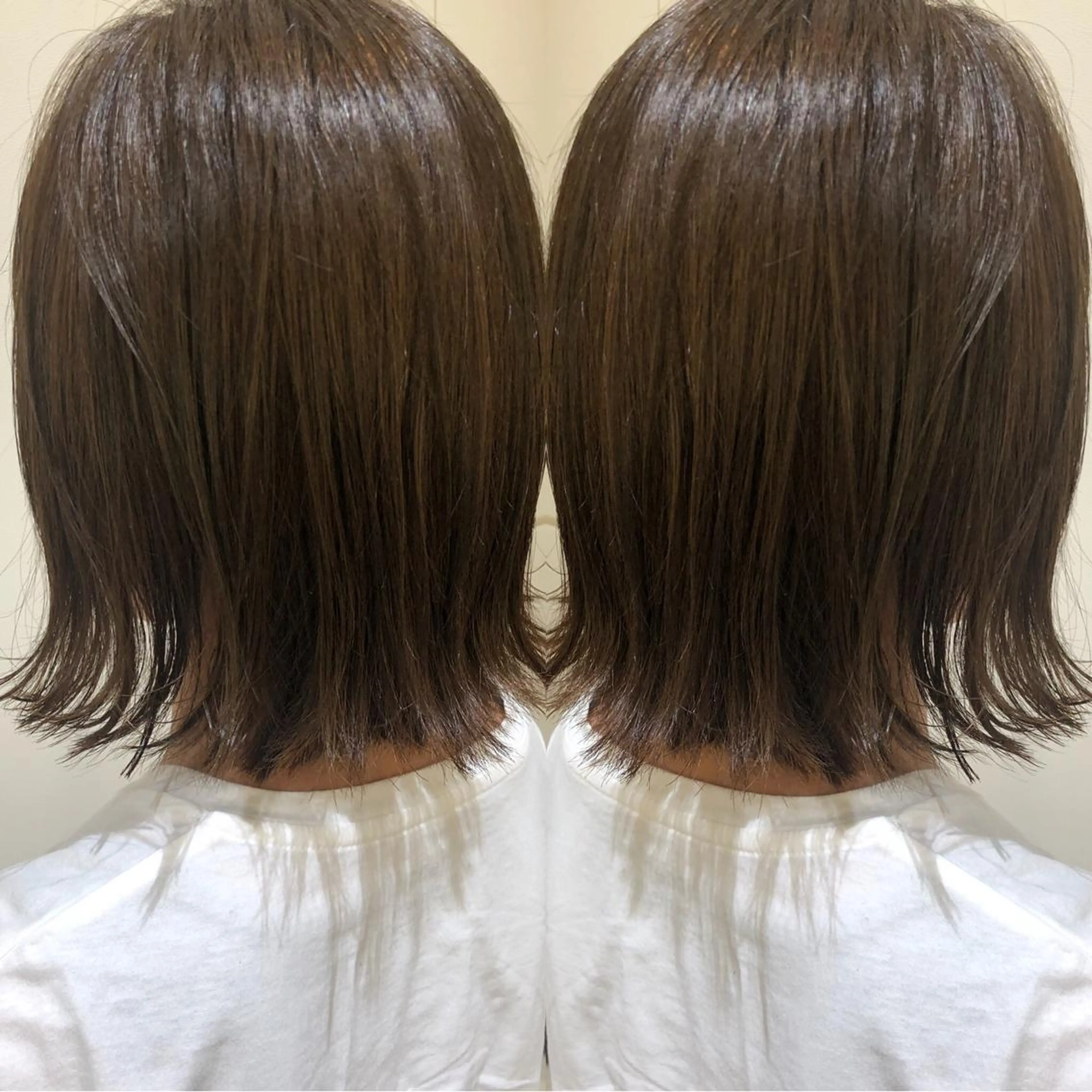 ミディアム カラー ヘアアレンジ 外ハネヘア カット ヘアカラー トリートメント 山北 咲子のヘアスタイル