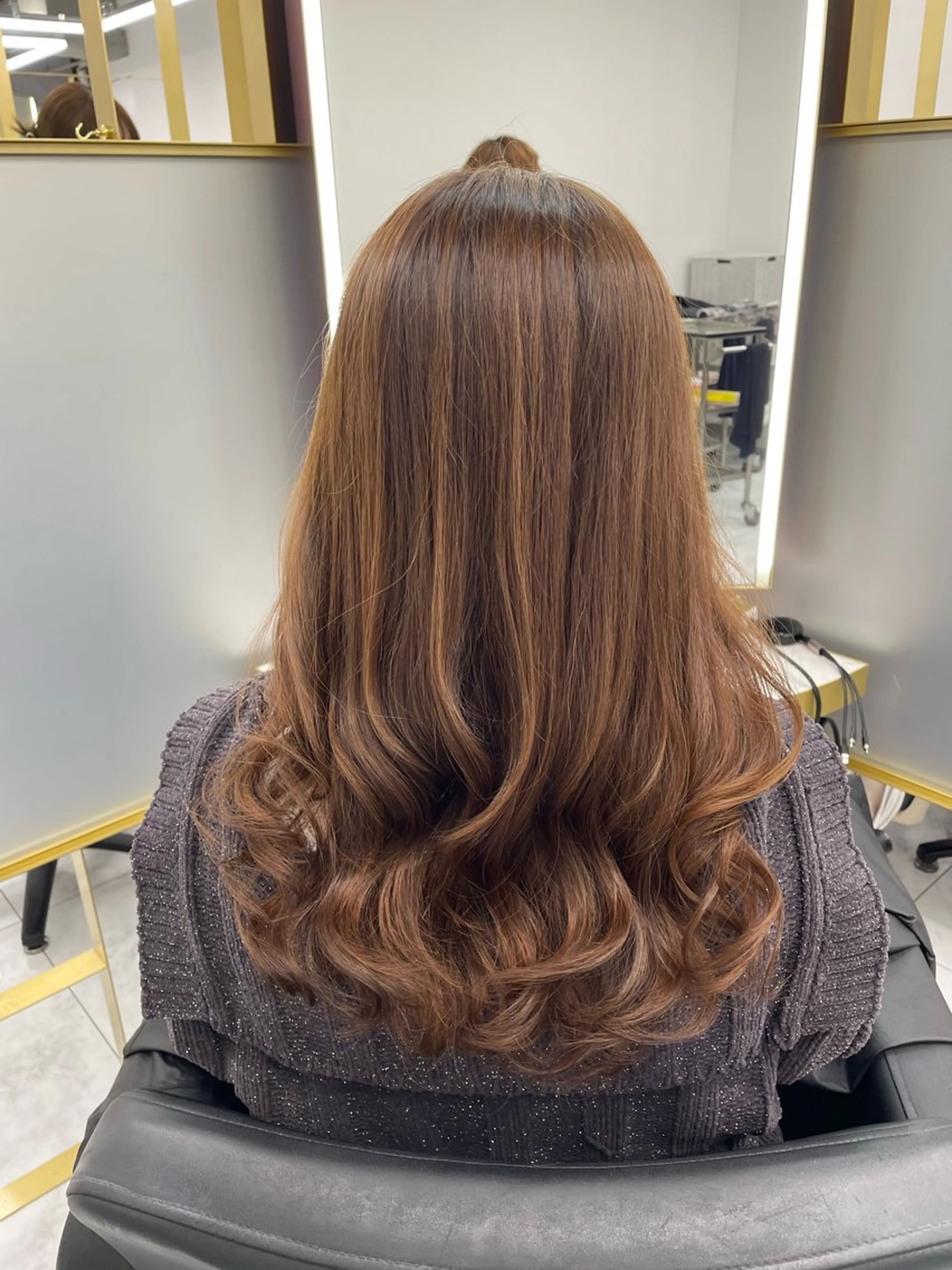 セミロング セミロングパーマ 韓国風ヘア レイヤーカット 似合わせカット カット ヘアカラー パーマ 左藤健人 デジタルパーマ/縮毛のヘアスタイル