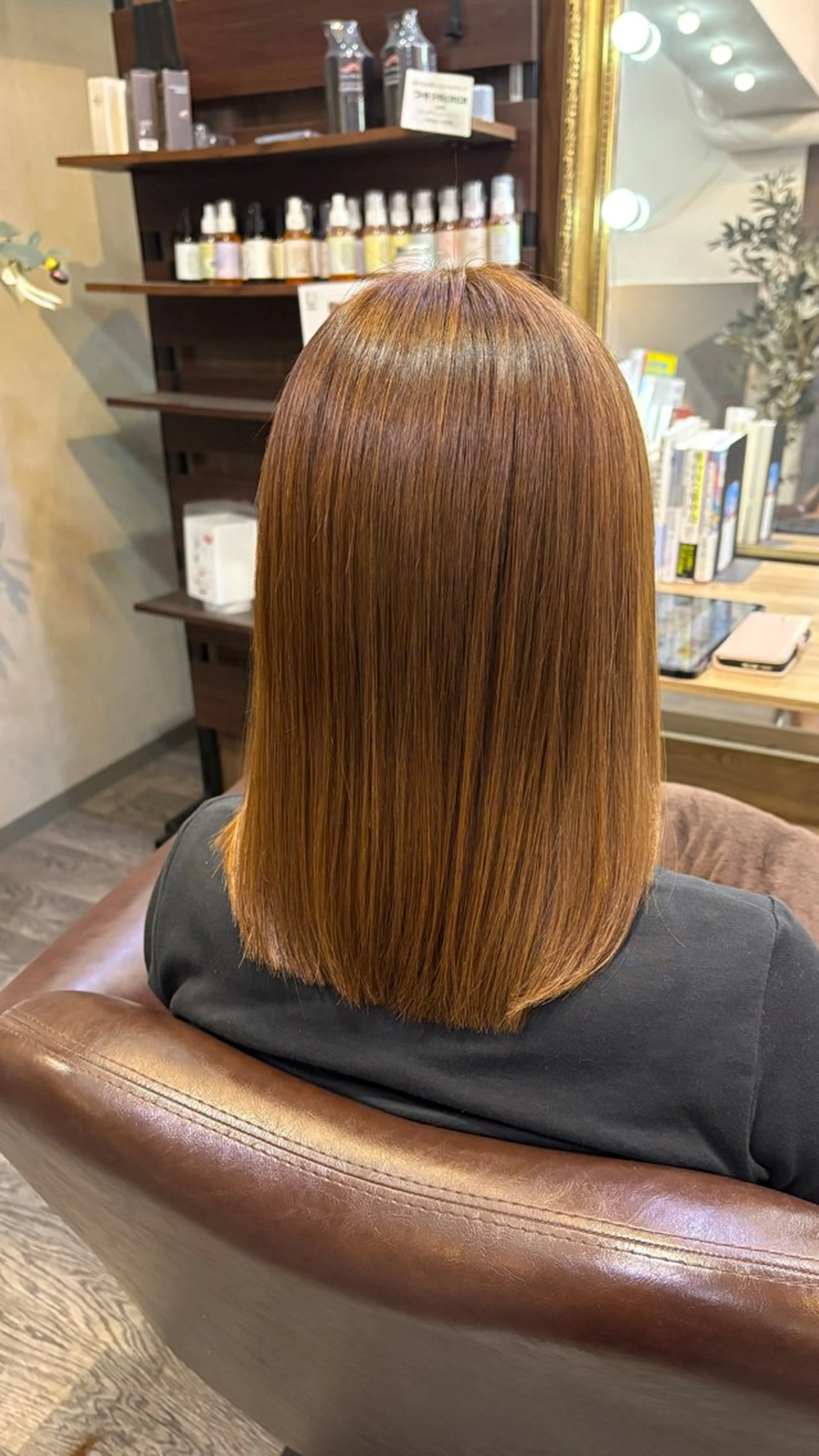 ミディアム 髪質改善縮毛矯正 撮影モデル@藤沢駅のヘアスタイル