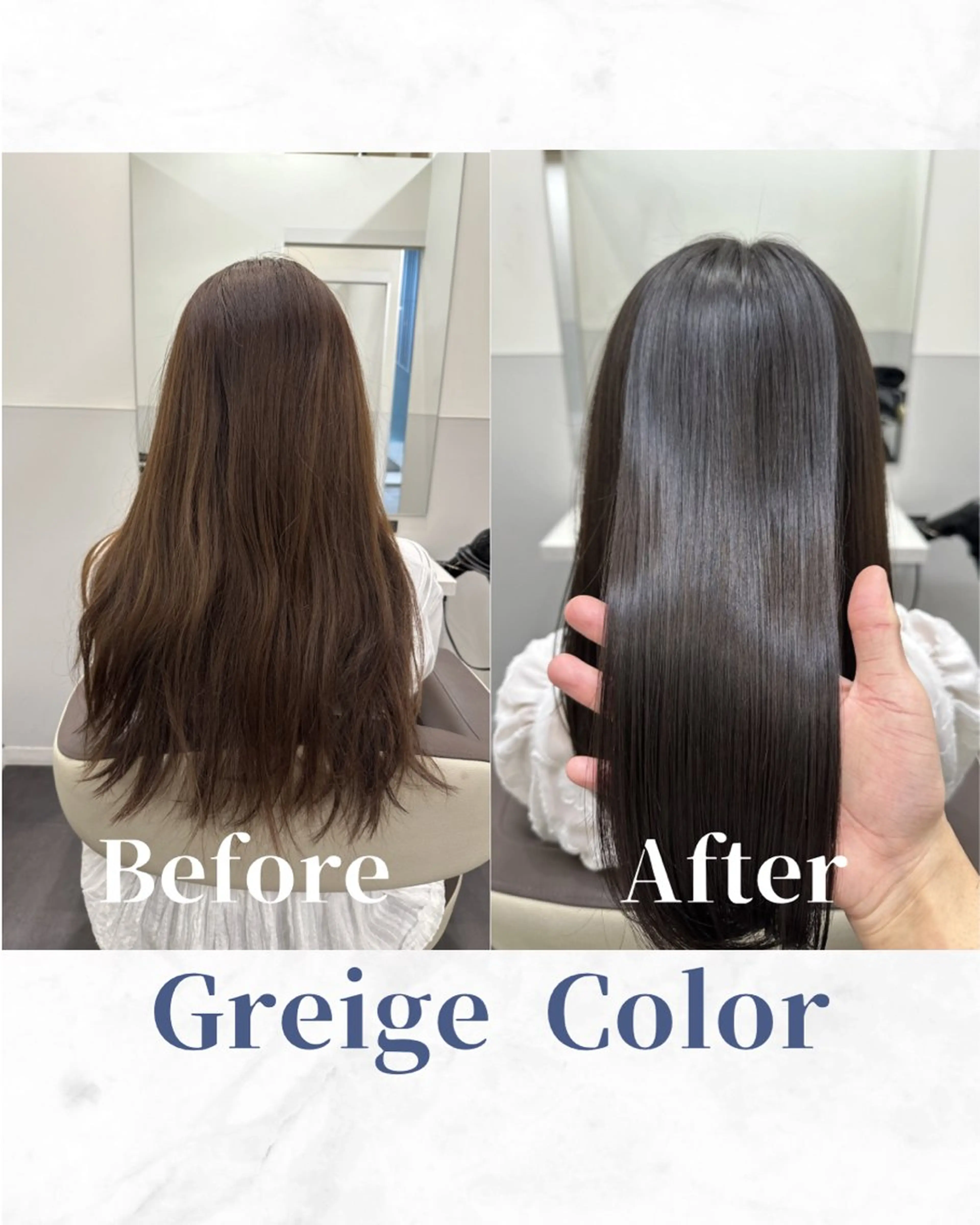 セミロング カラー 透明感カラー グレージュ 髪質改善 トリートメント カット ヘアカラー トリートメント 【美髪矯正 /髪質改善】RINのヘアスタイル