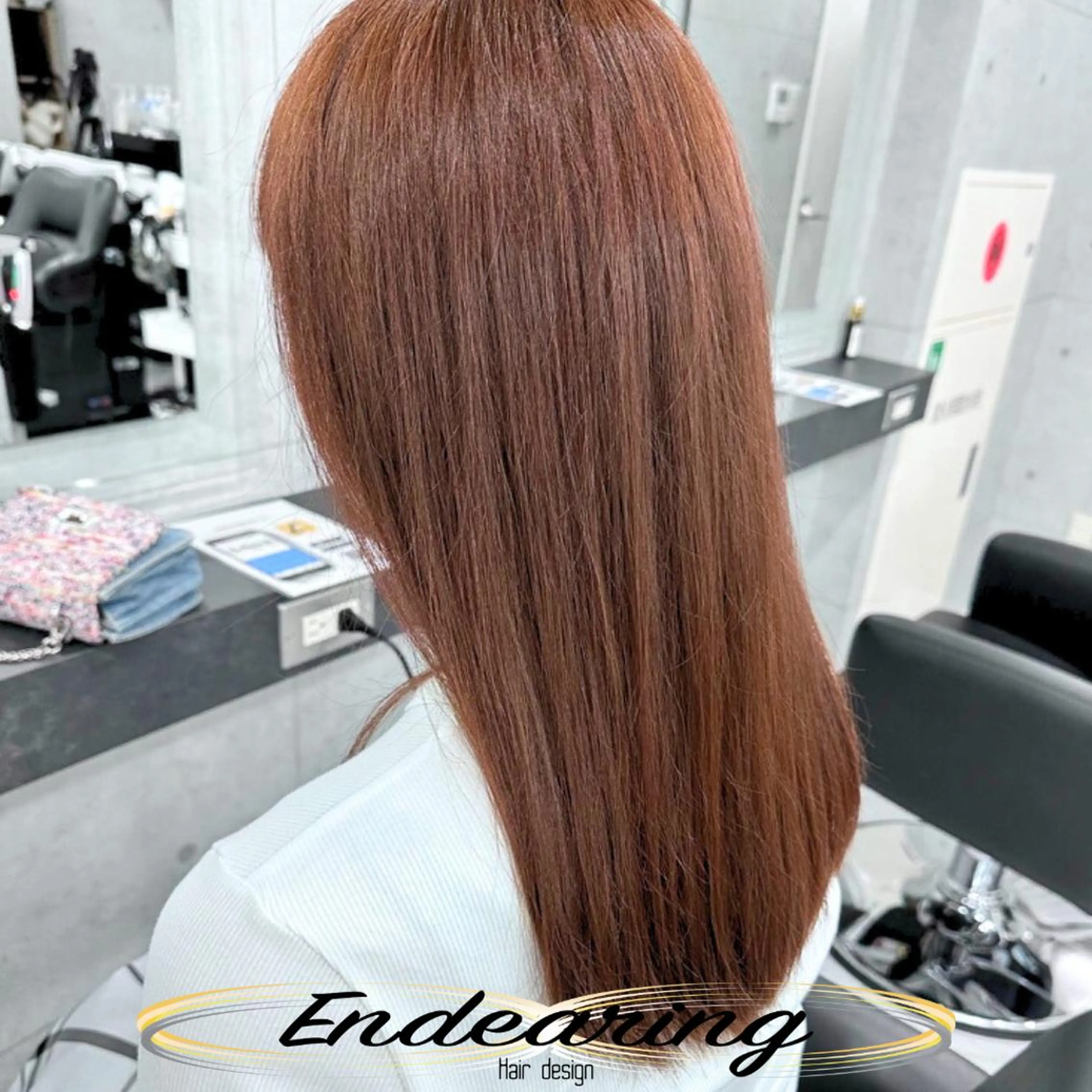 カラー アディクシーカラー ベージュカラー 透明感カラー オレンジ オレンジベージュ ヘアカラー Endearing 銀座/レイヤーカットのヘアスタイル