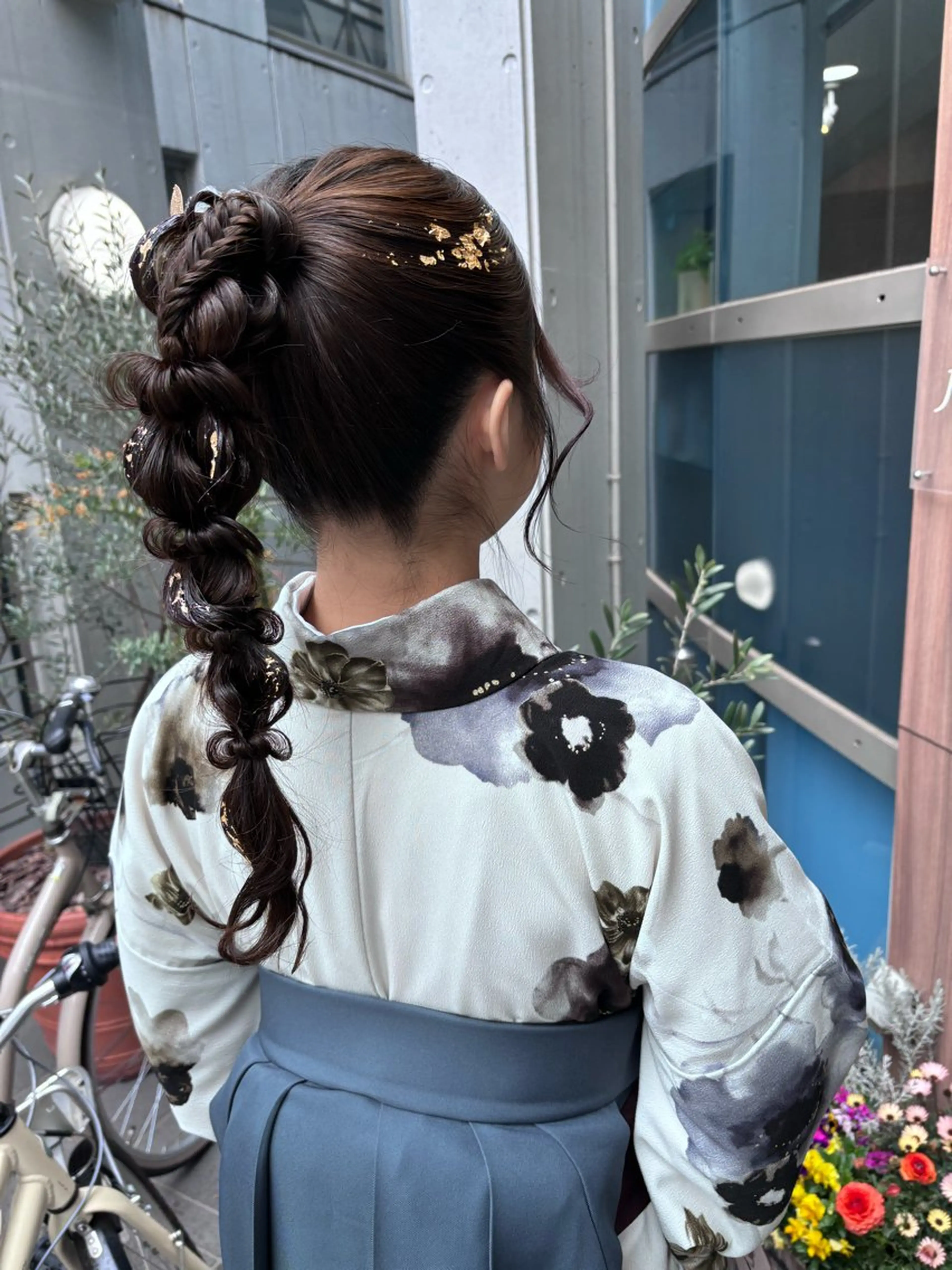 セミロング ヘアアレンジ 着付け しみず さくら🌸のヘアスタイル