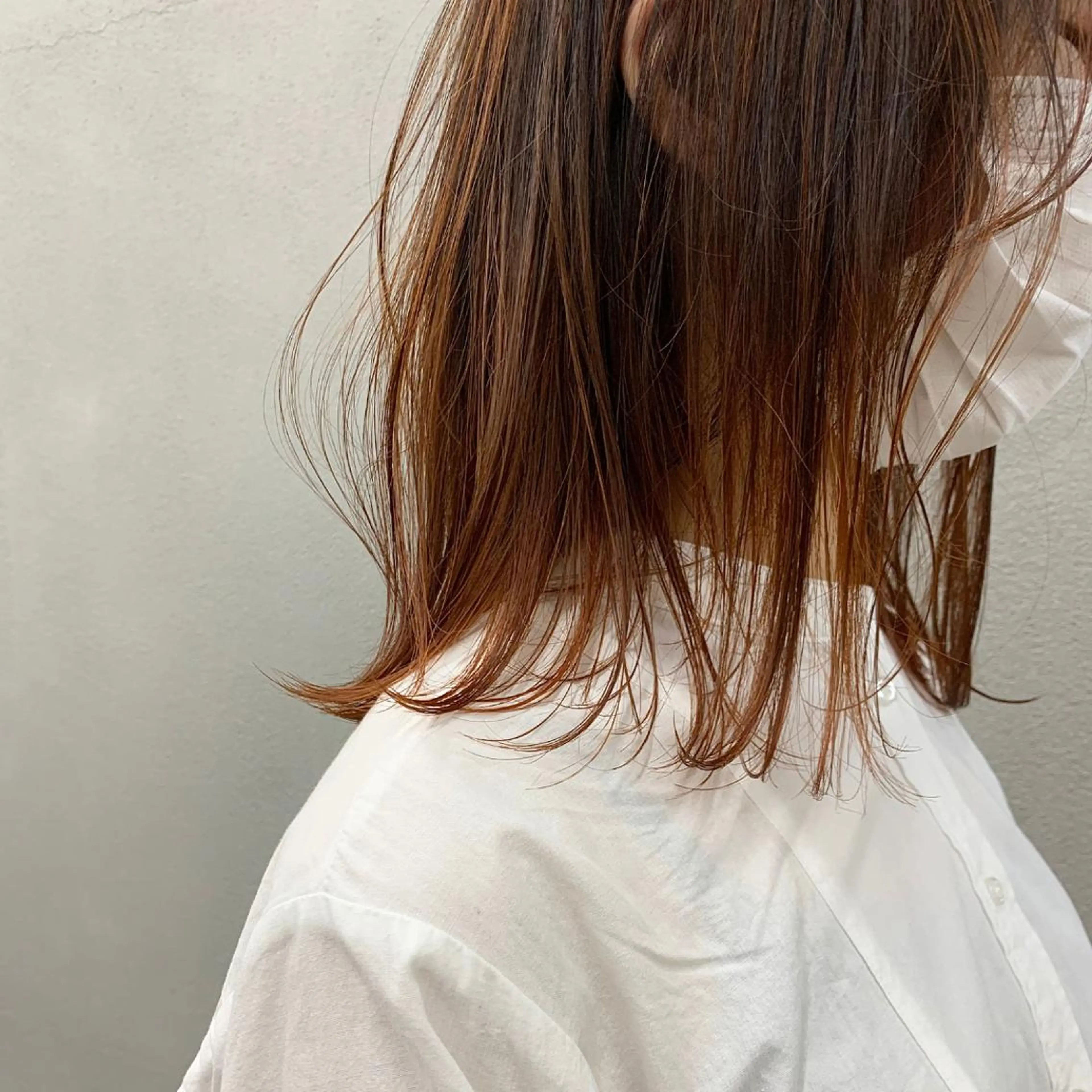 ミディアム カラー ハイライトカラー オレンジ ハイライト カット ヘアカラー 🌱小顔魅せショート 髪質改善カラー/泉綺のヘアスタイル