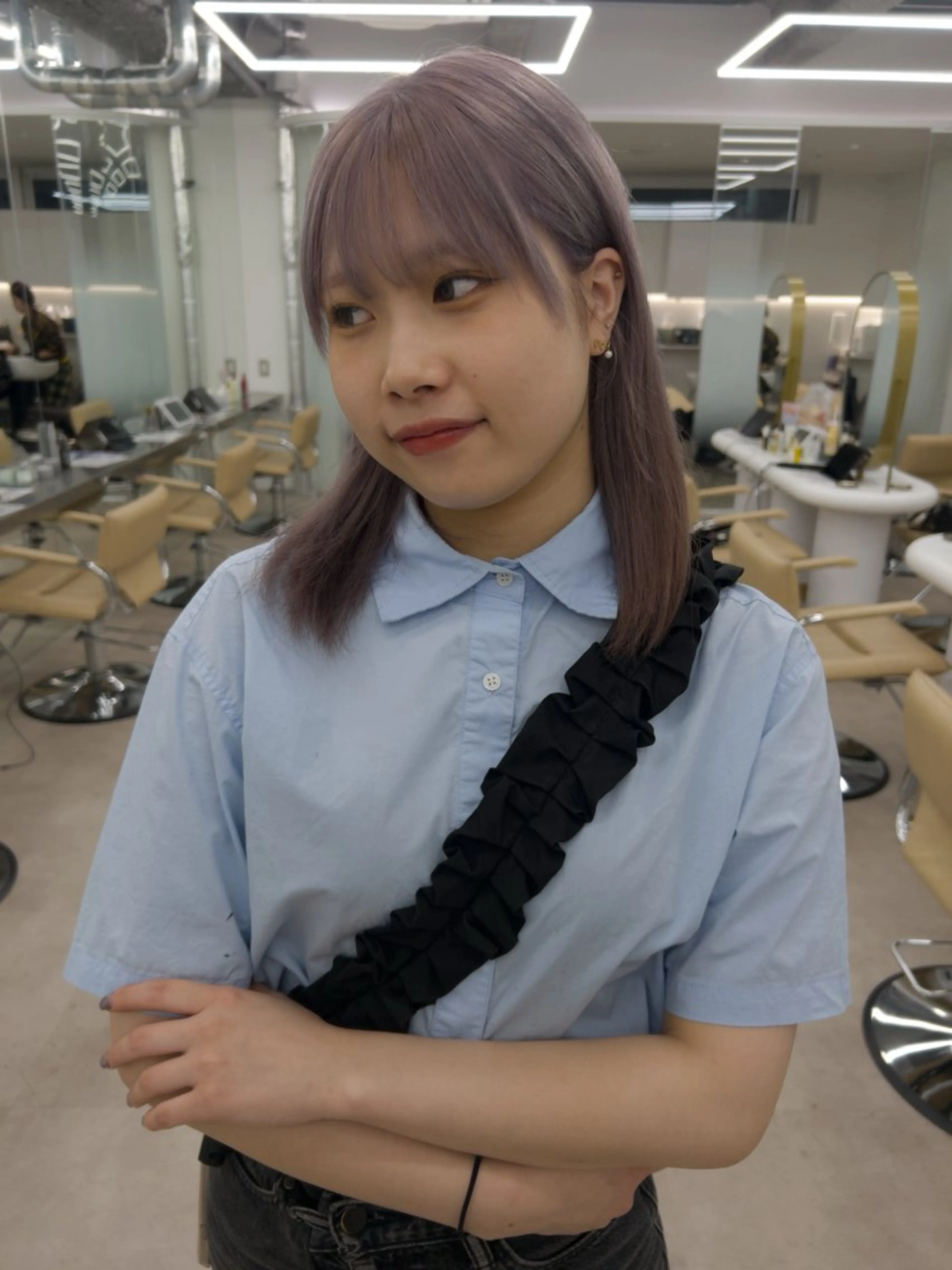 ミディアム カラー ハルカ 透明感カラー 美髪縮毛矯正🥣のヘアスタイル