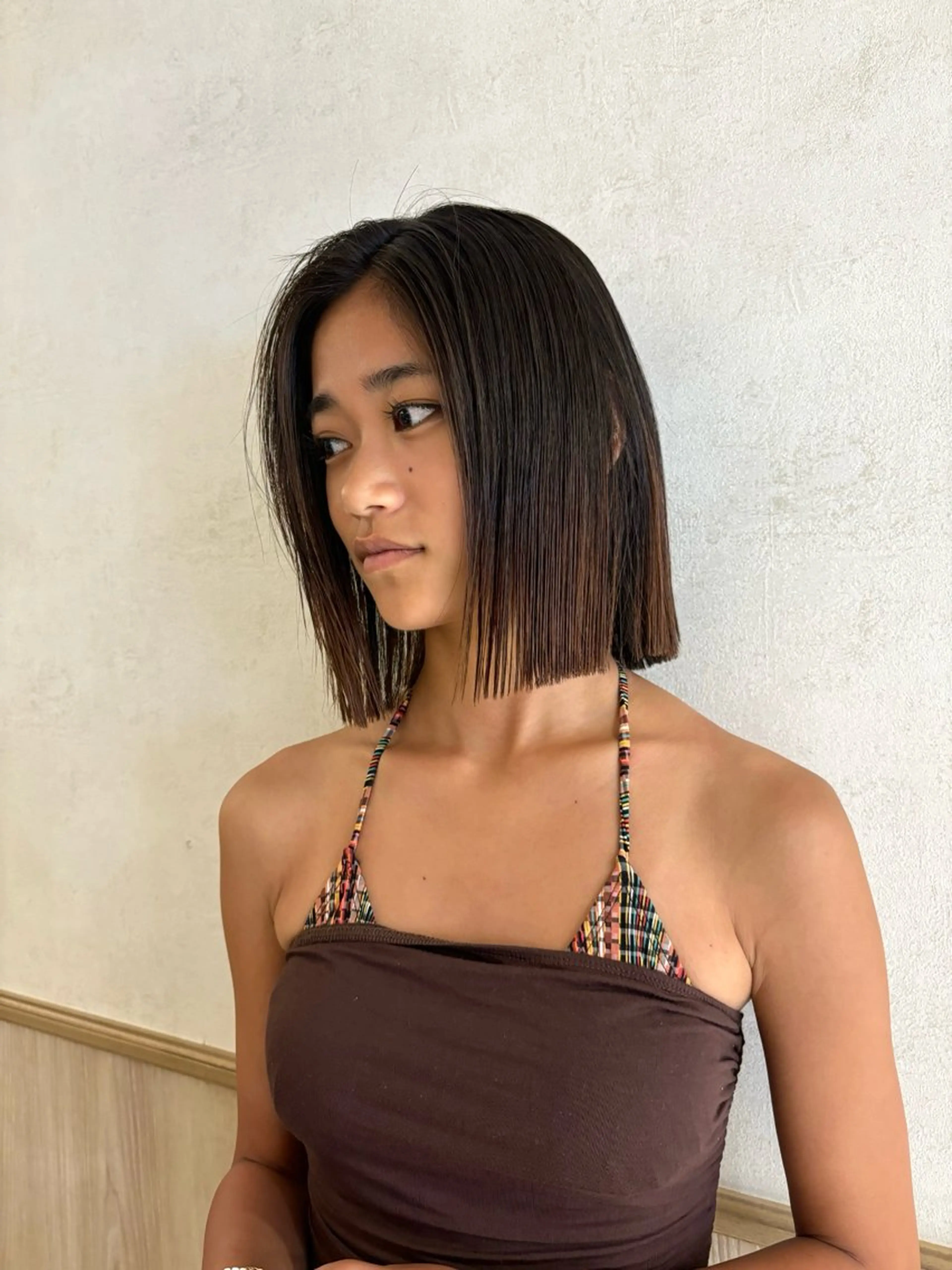 ミディアム パーマ ボブ 縮毛矯正 縮毛矯正 izumi/ ボブ/パーマのヘアスタイル