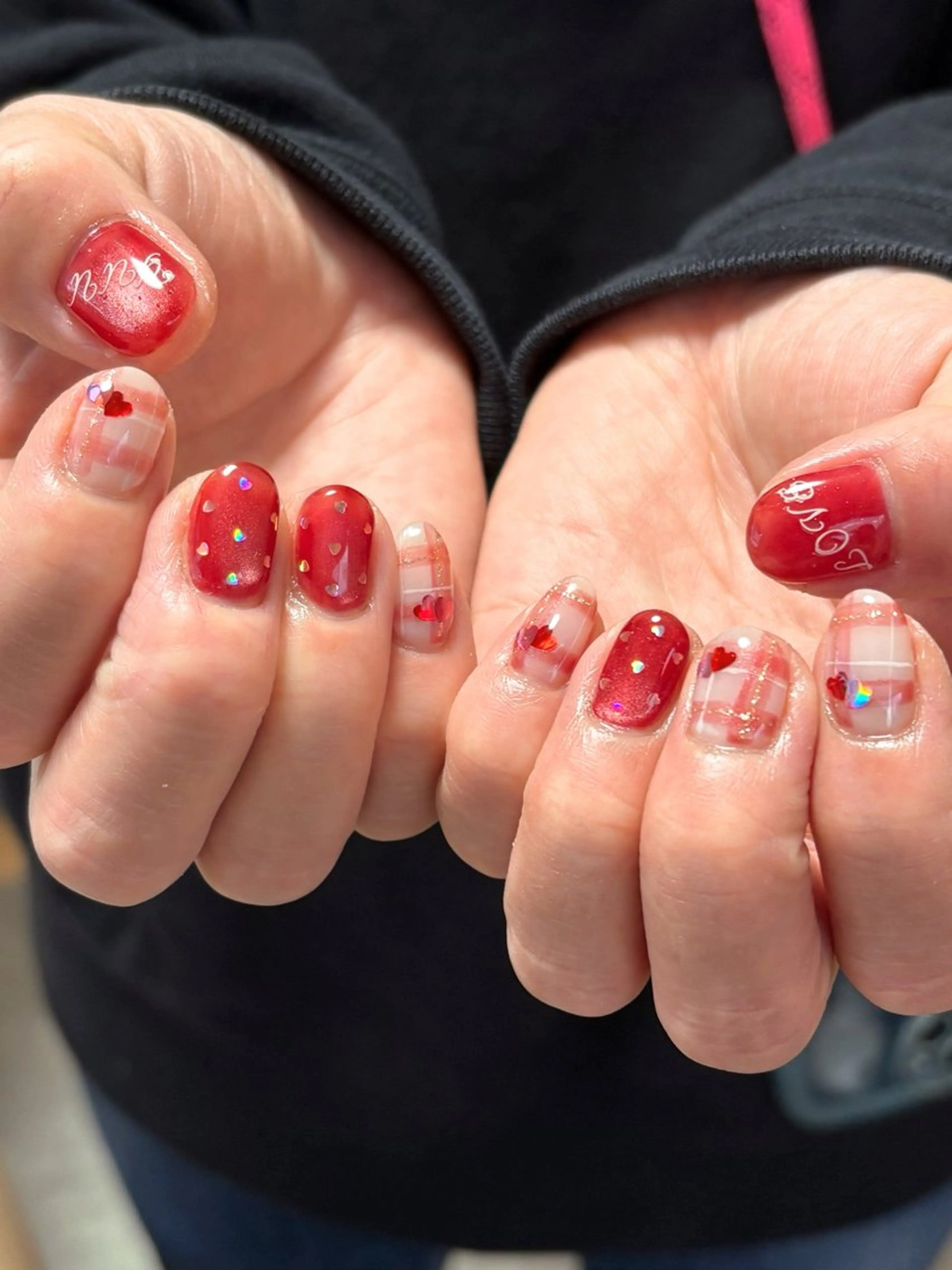 ネイル アートネイル ジェルネイル キラキラネイル マグネットネイル ニュアンスネイル ハンドネイル tamu nail 　金町のネイルデザイン