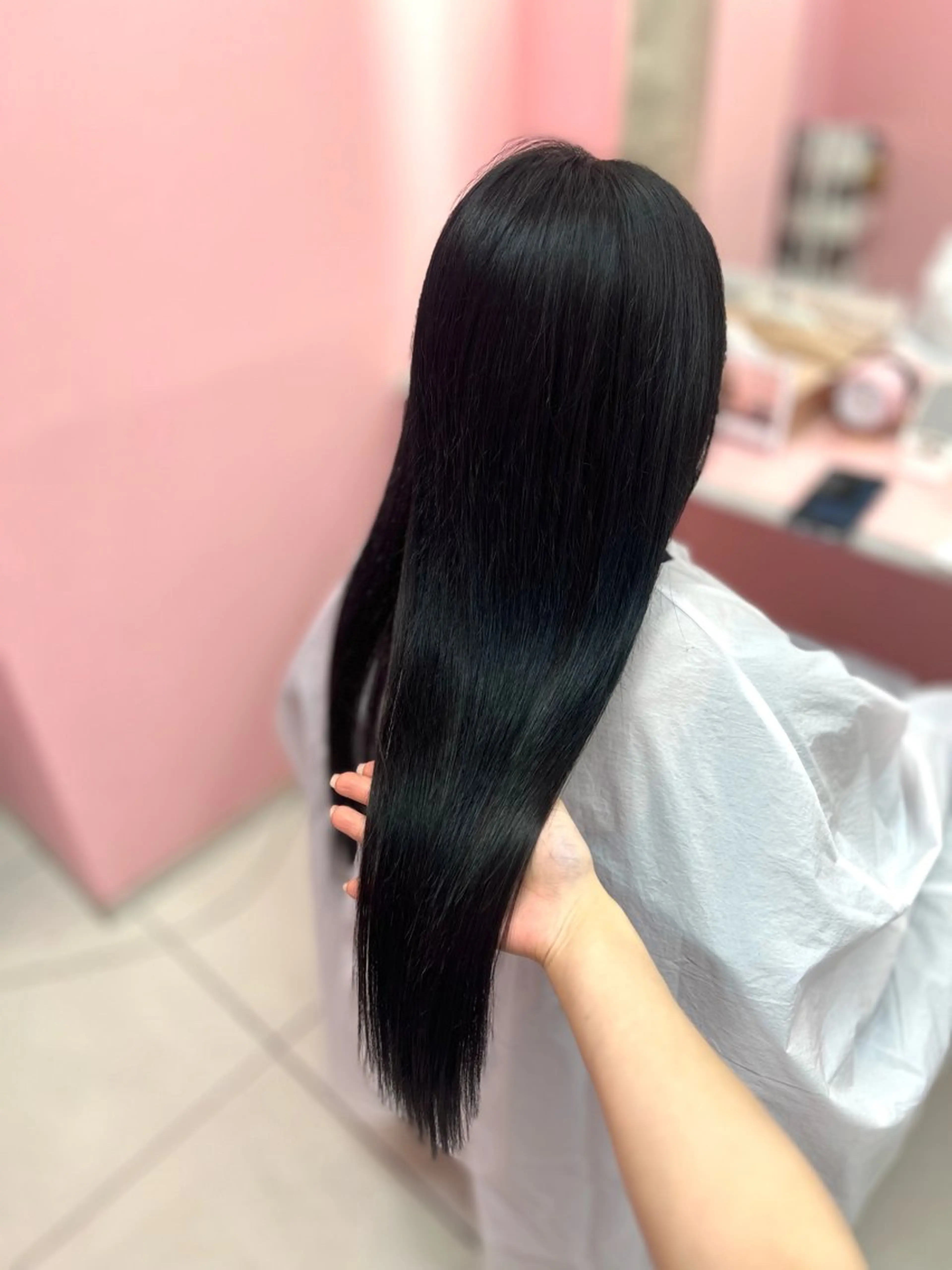 ロング シールエクステ くびれヘア エクステ ヨシンモリ 韓国風ヘア ヘアカラー エクステ シーズン エクステ/大阪梅田駅のヘアスタイル