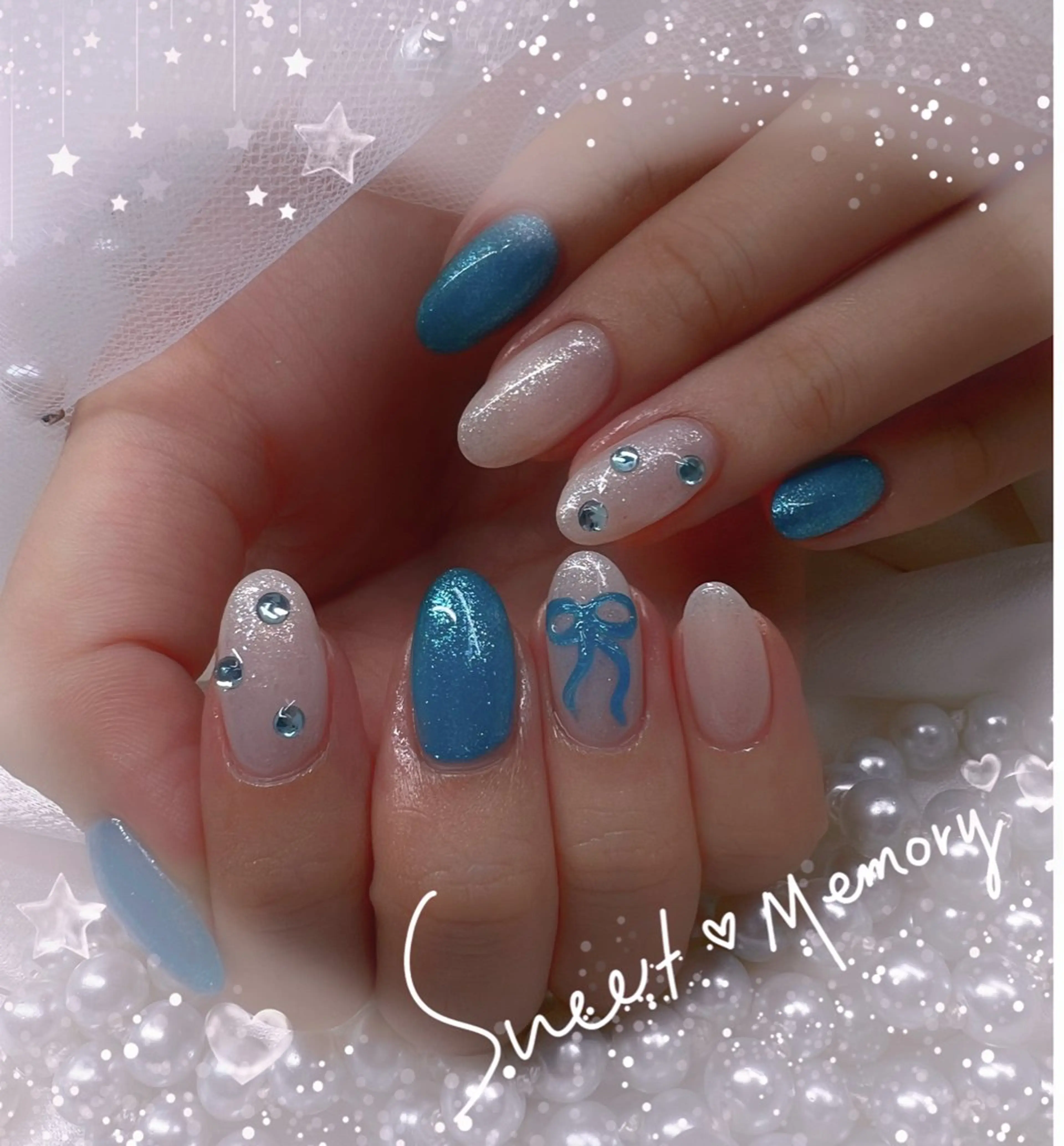 ネイル チークネイル フレンチネイル ガーリー ガラスフレンチ グラデーション ハンドネイル Chill Nailsalonのネイルデザイン