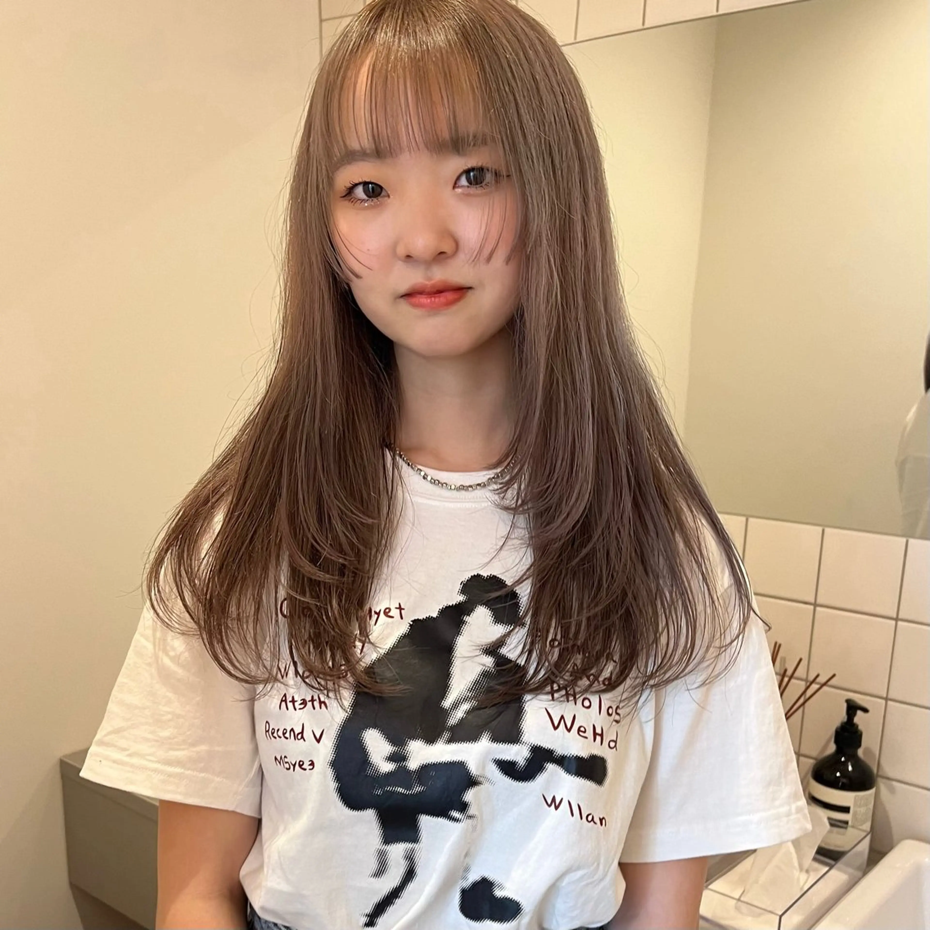 ロング 顔周りカット カット ヘアカラー 舟橋耀/ブリーチカラ ー/レイヤーカットのヘアスタイル