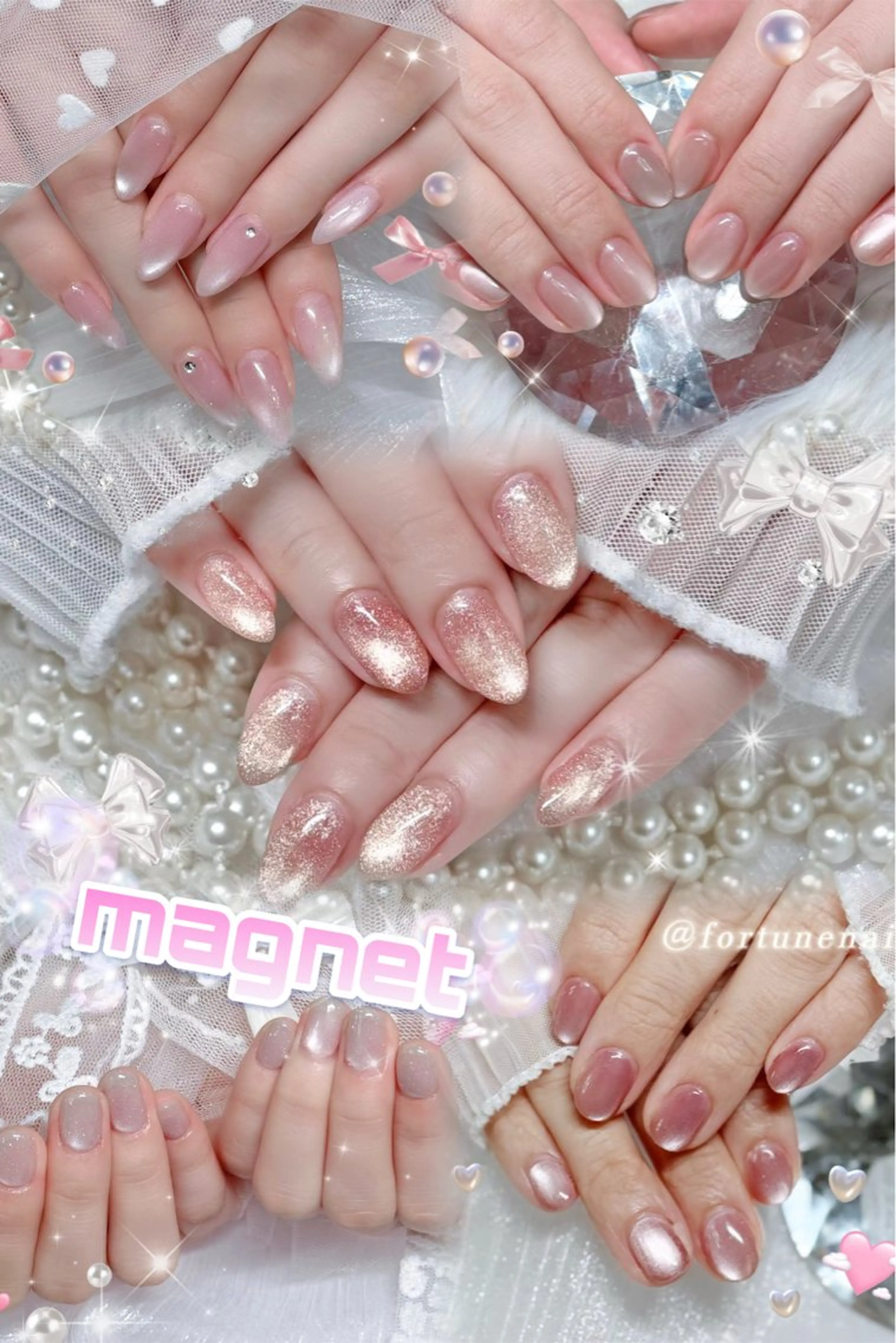 ネイル マグネットネイル ハンドネイル ✩.*🎀 aoi🎀のネイルデザイン