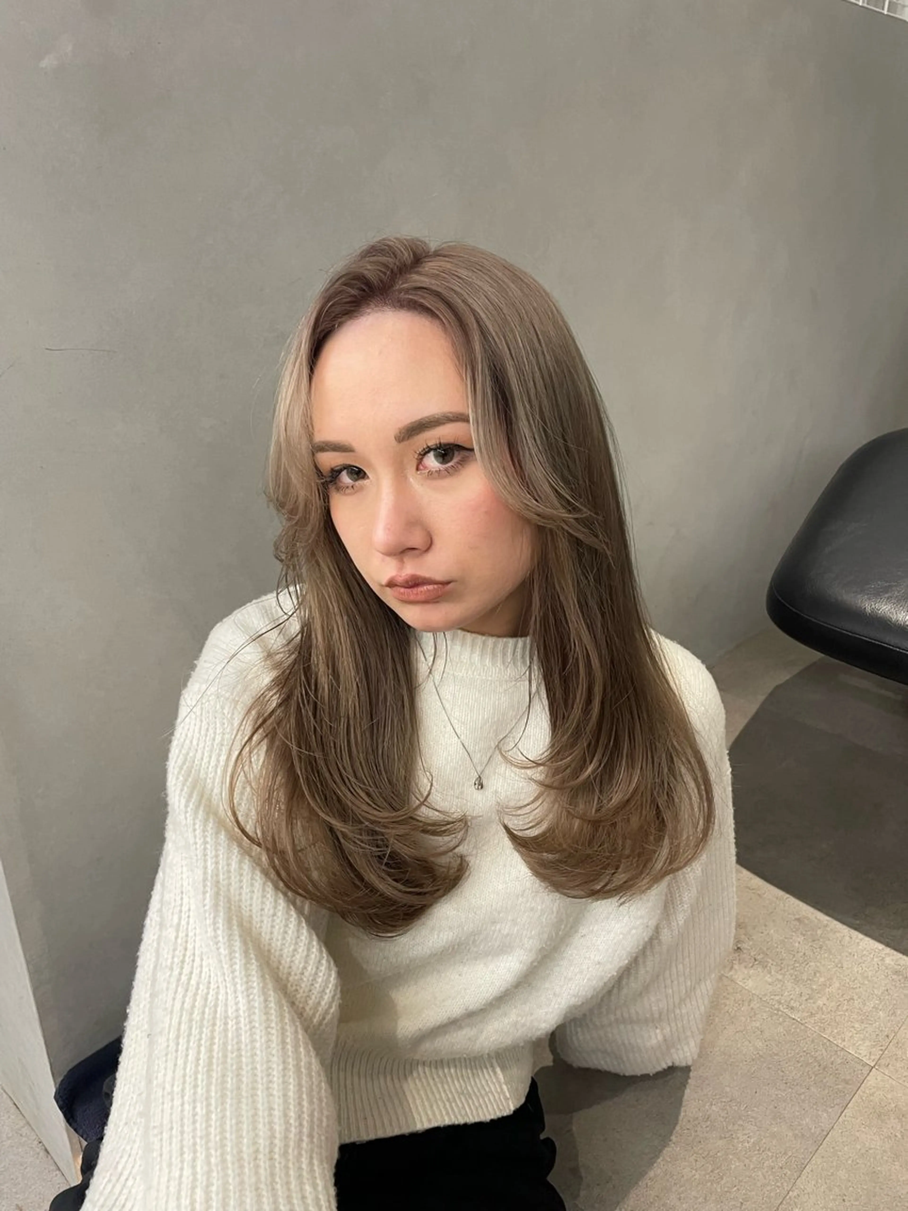 セミロング カラー ✨レイヤーカット 海外ヘア/原宿✨のヘアスタイル