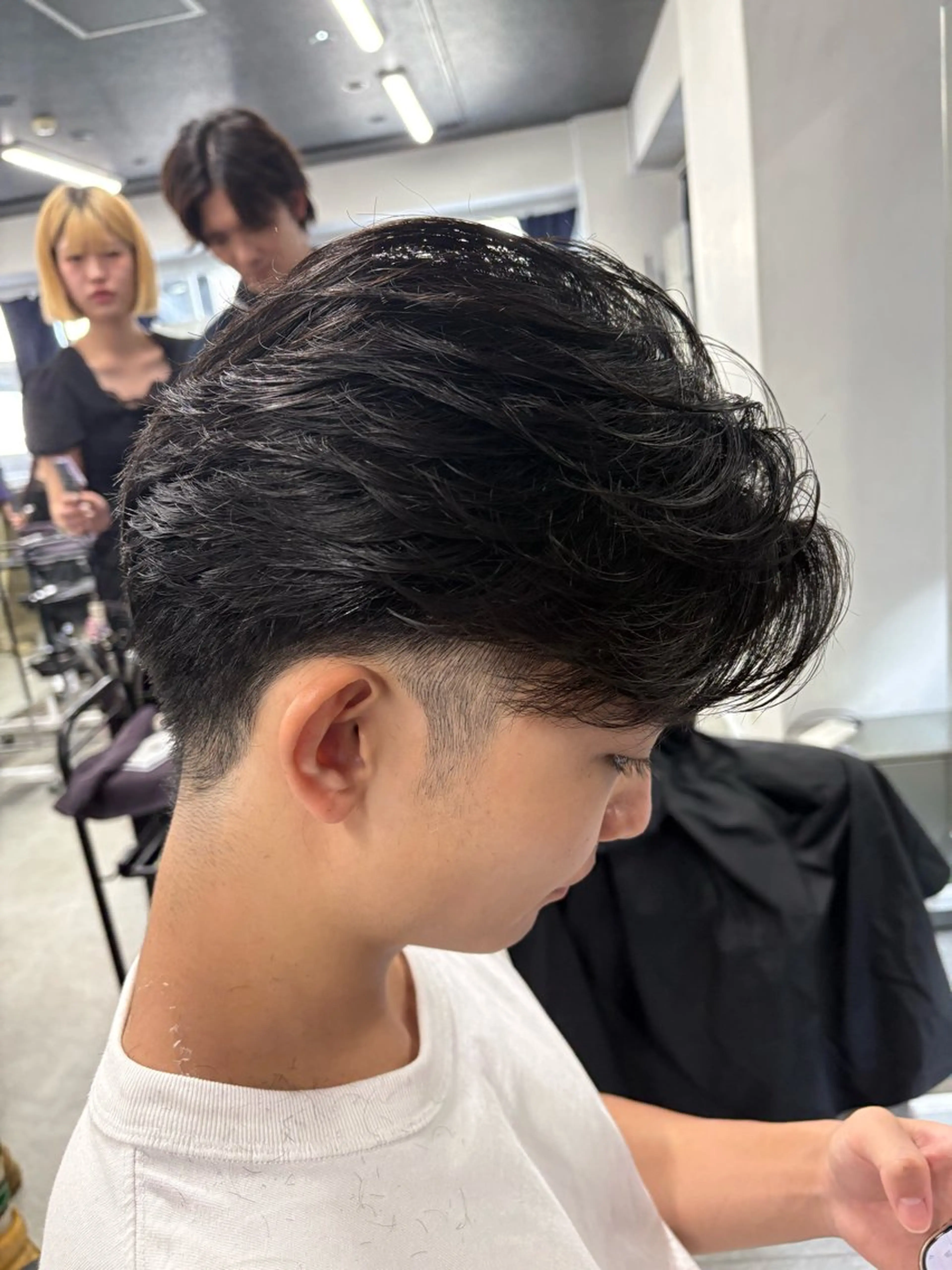 パーマ メンズ センターパート フェザーパーマ メンズハイライト メンズメッシュ マッシュ センターパート/フェ ザー🔥SHUYAのヘアスタイル