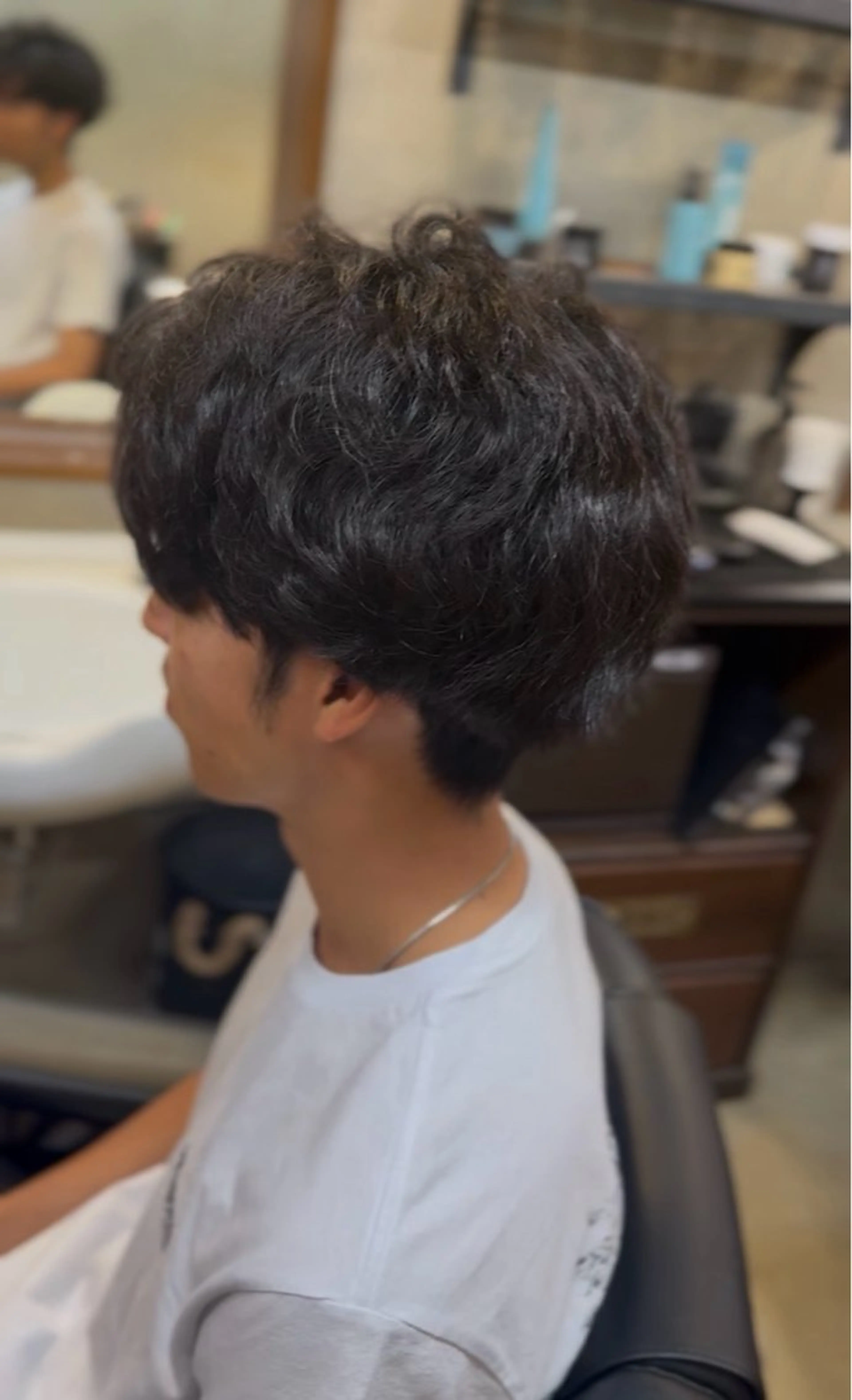 ミディアム パーマ 縮毛矯正 まー ぼーのヘアスタイル