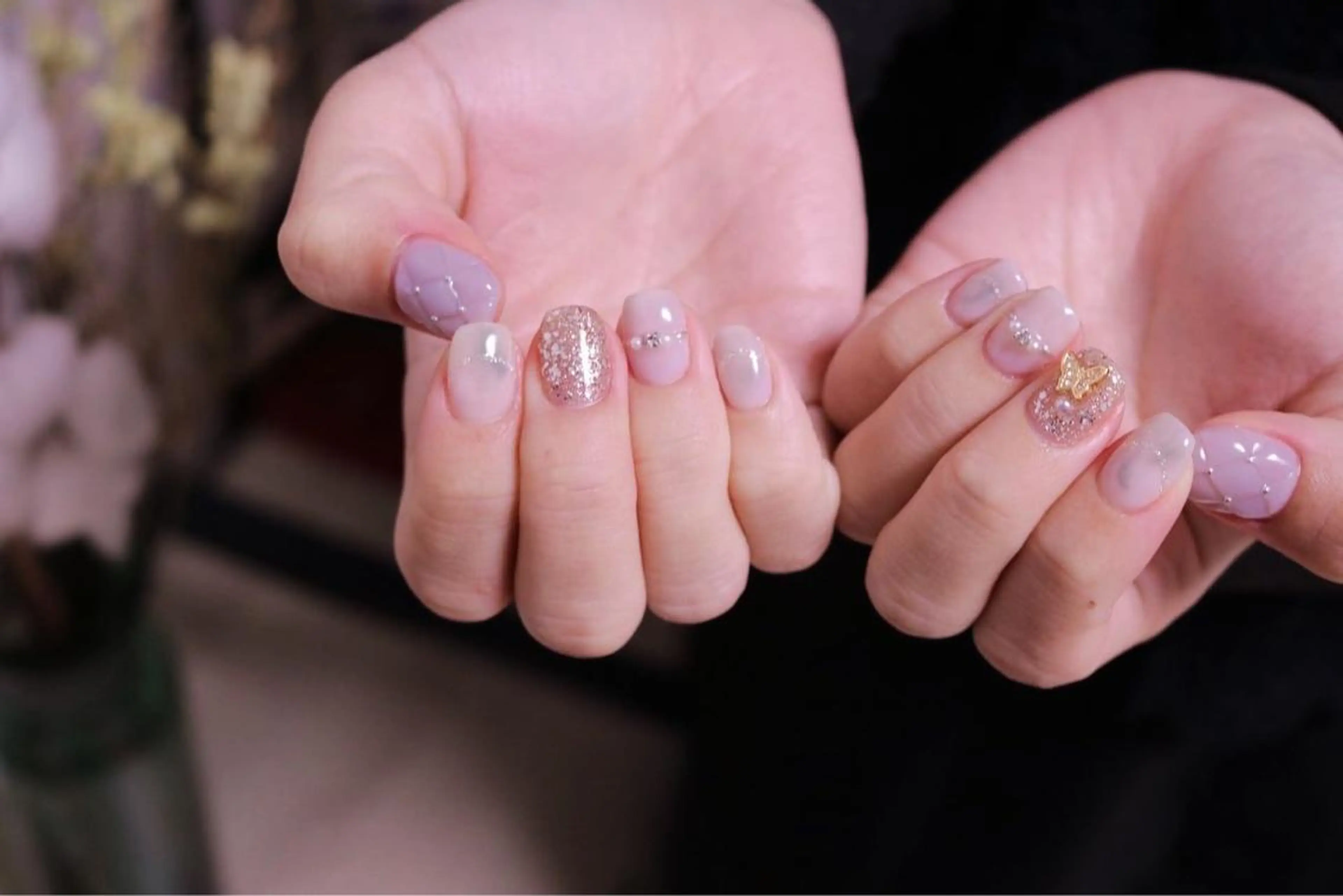 ネイル 長さ出し ジェルネイル 韓国ネイル 持ち込み ニュアンスネイル ハンドネイル MH Nailのネイルデザイン