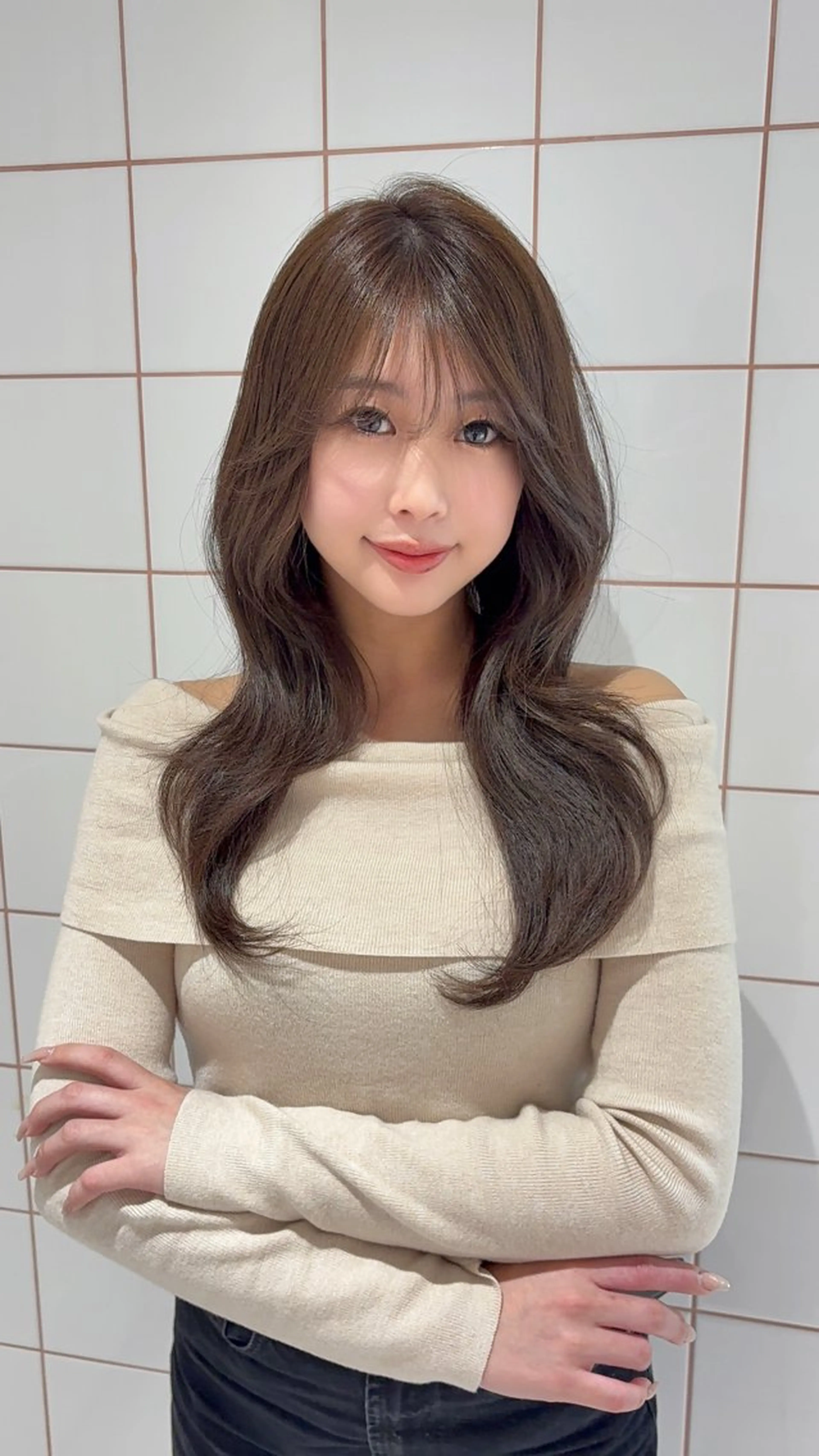 ロング カラー 透明感カラー トリートメント 色気レイヤースタイル 洒落色気ヘアマサトのヘアスタイル