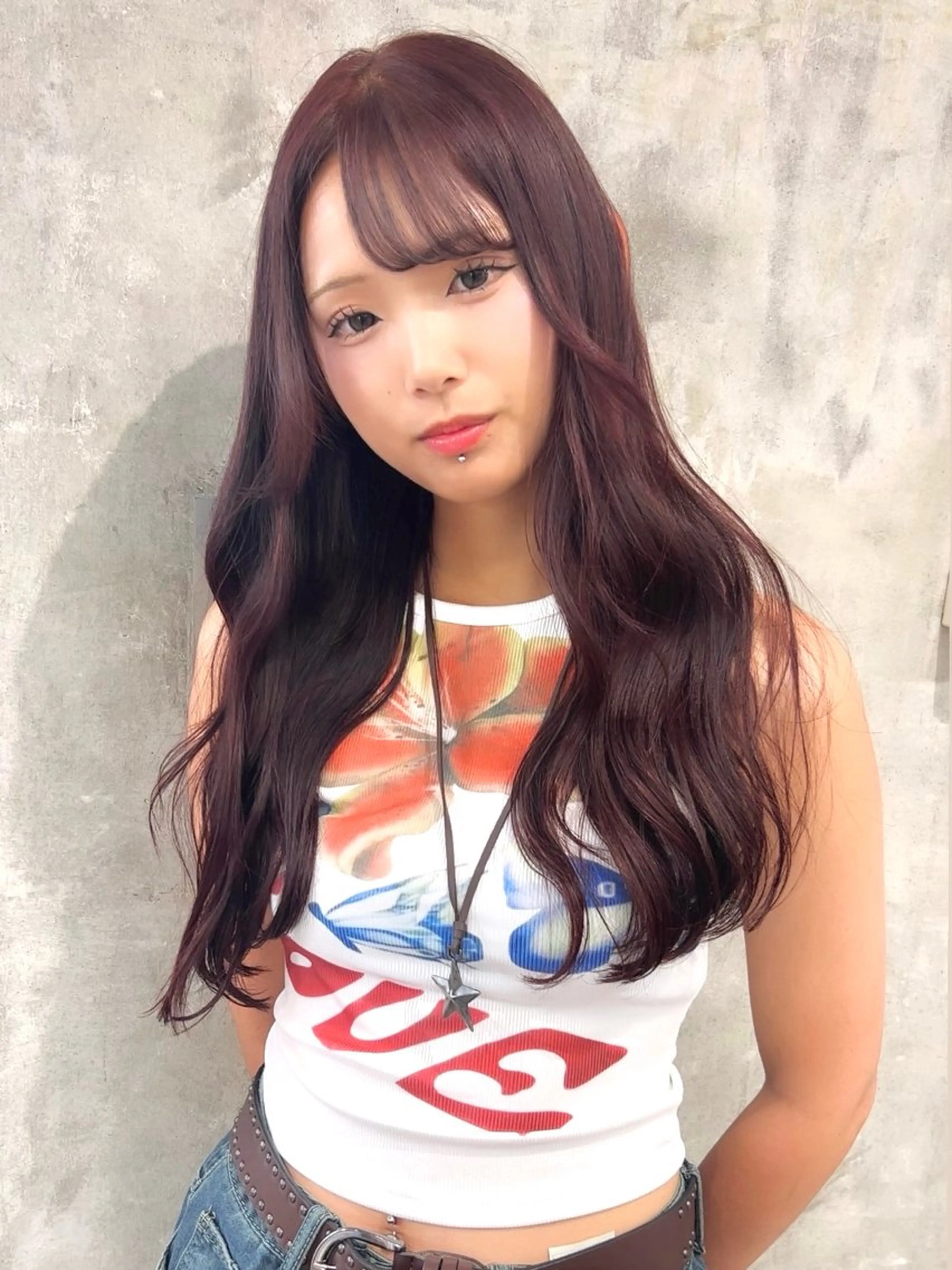 ロング カラー ブリーチ ダブルカラー イルミナカラー ブリーチなしカラー ボブ カット ヘアカラー トリートメント LUCK 本厚木店のヘアスタイル