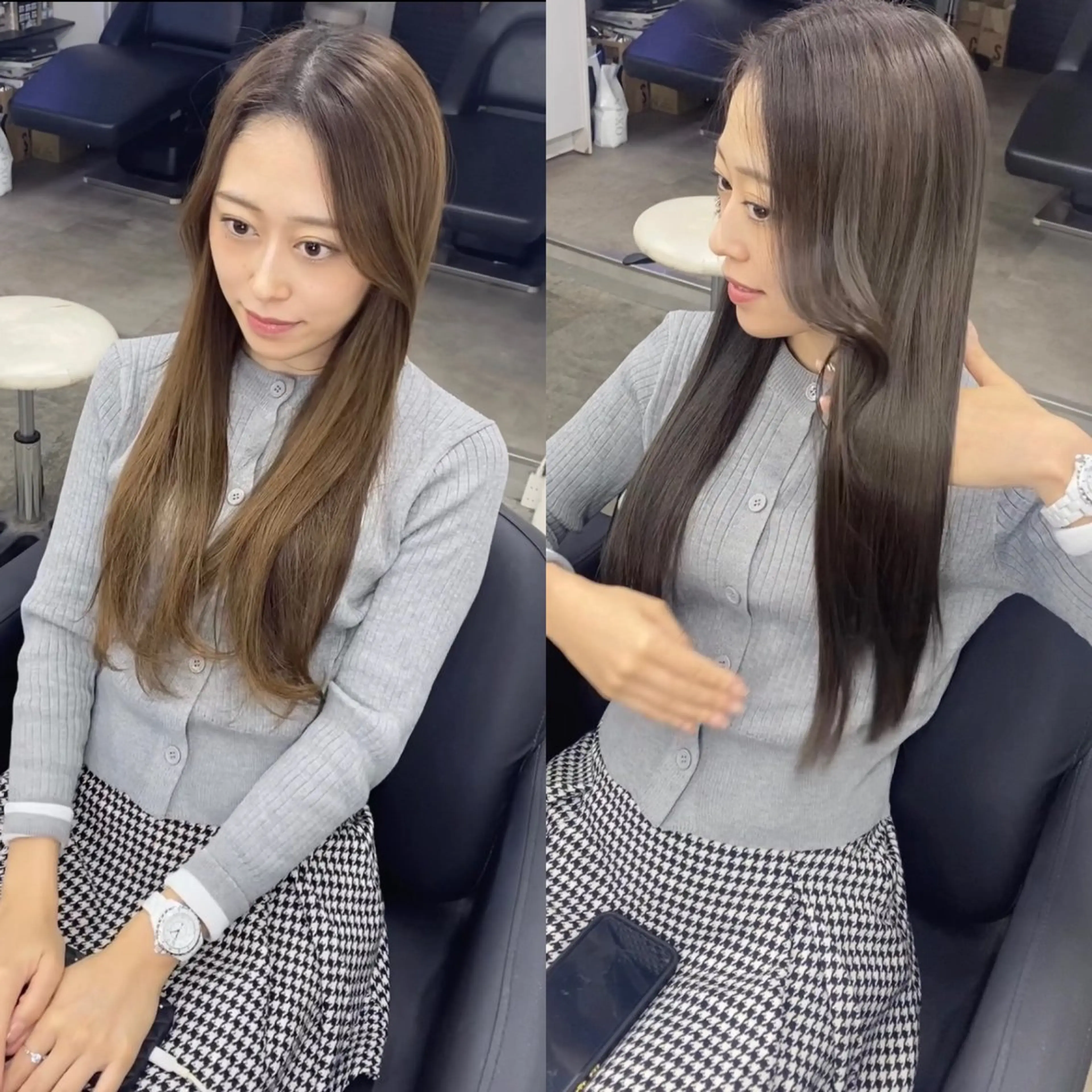 ロング カラー アッシュ アッシュブラウン ブラウンカラー 髪質改善 トリートメント 艶ハイトーン特化 tatsuのヘアスタイル