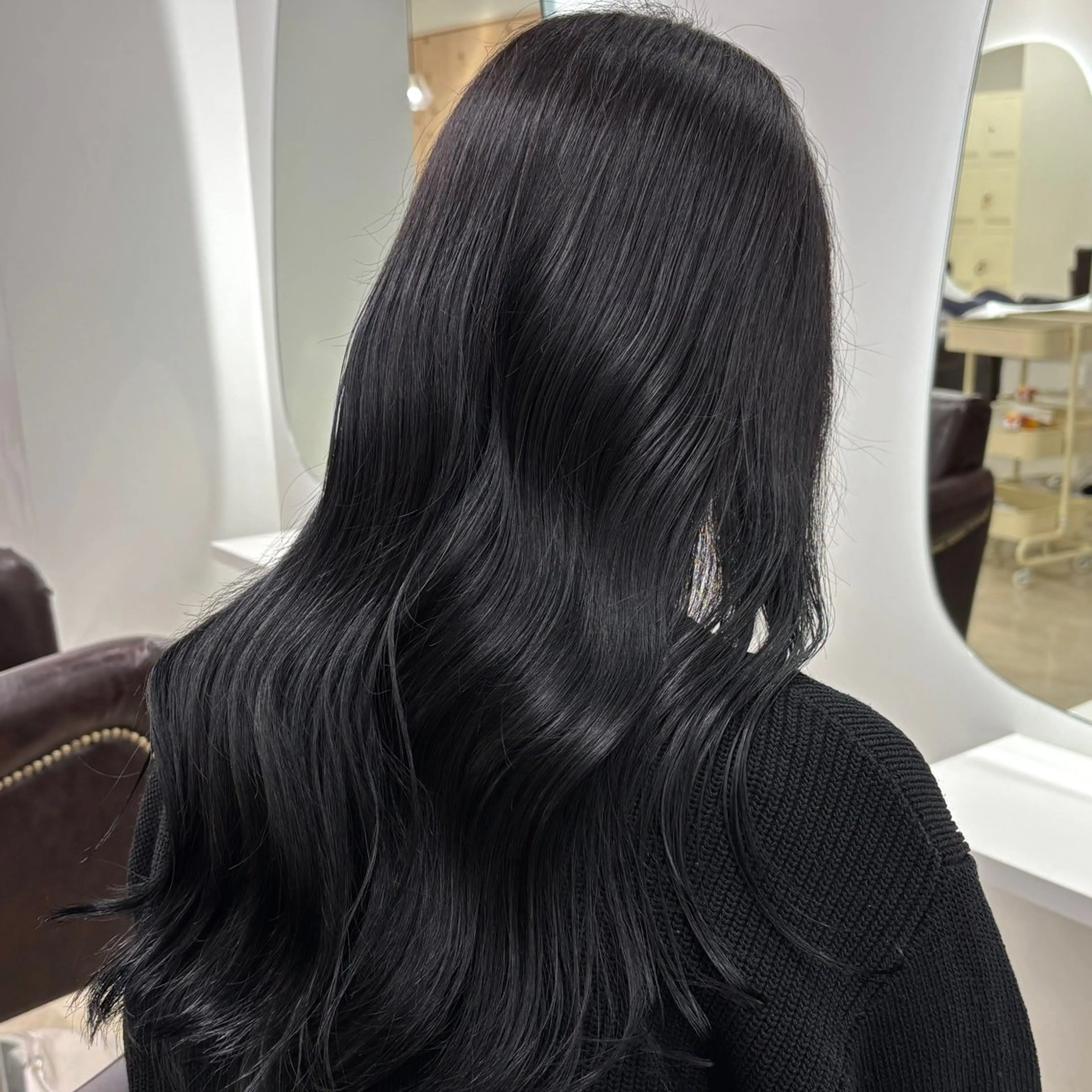 ミディアム カラー カット ヘアカラー トリートメント 韓国ヘア/髪質改善/ レイヤー/ブラウンのヘアスタイル