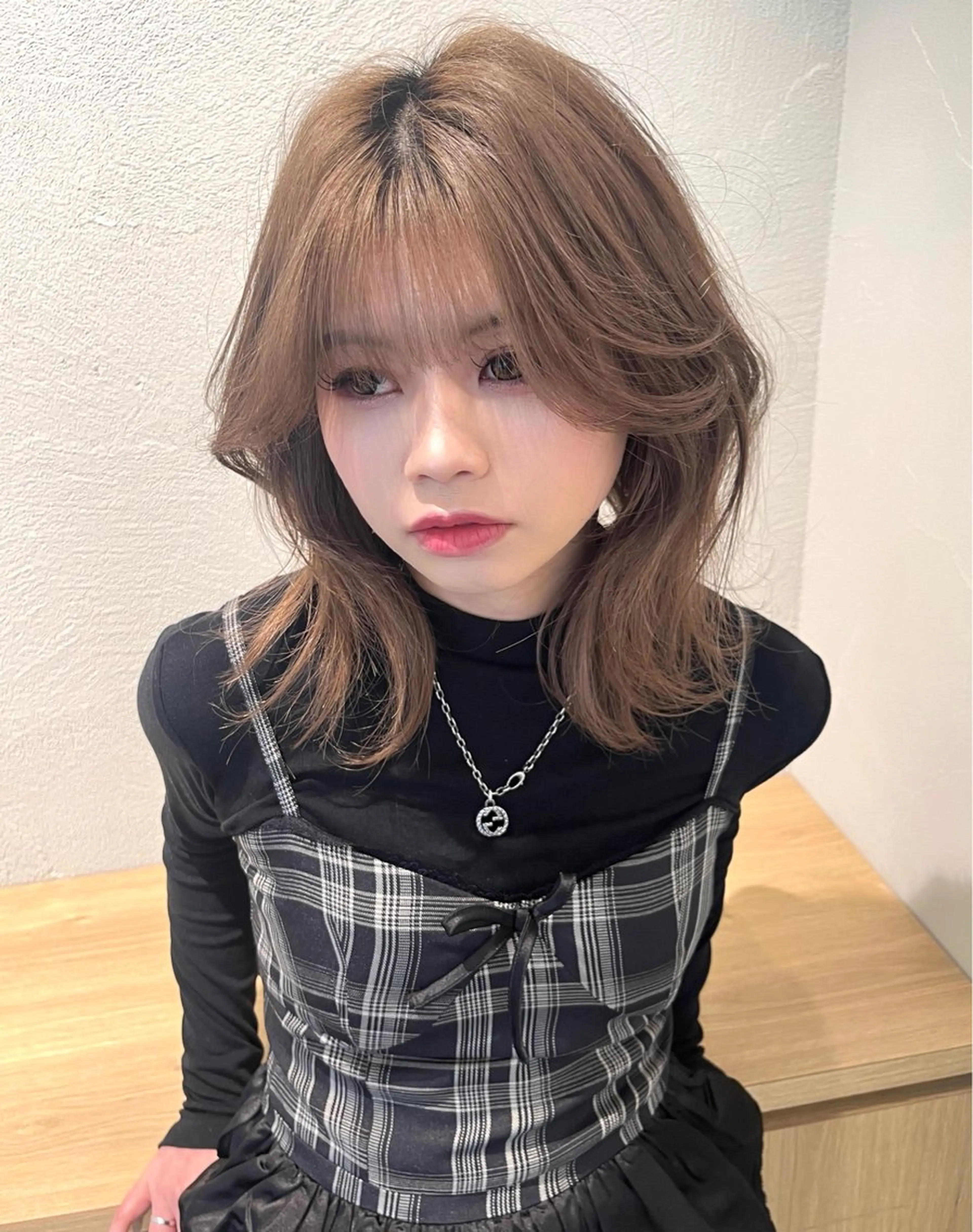 ミディアム カット ヘアカラー トリートメント 💫レイヤーカット✨ 透明感カラー工藤雄大のヘアスタイル