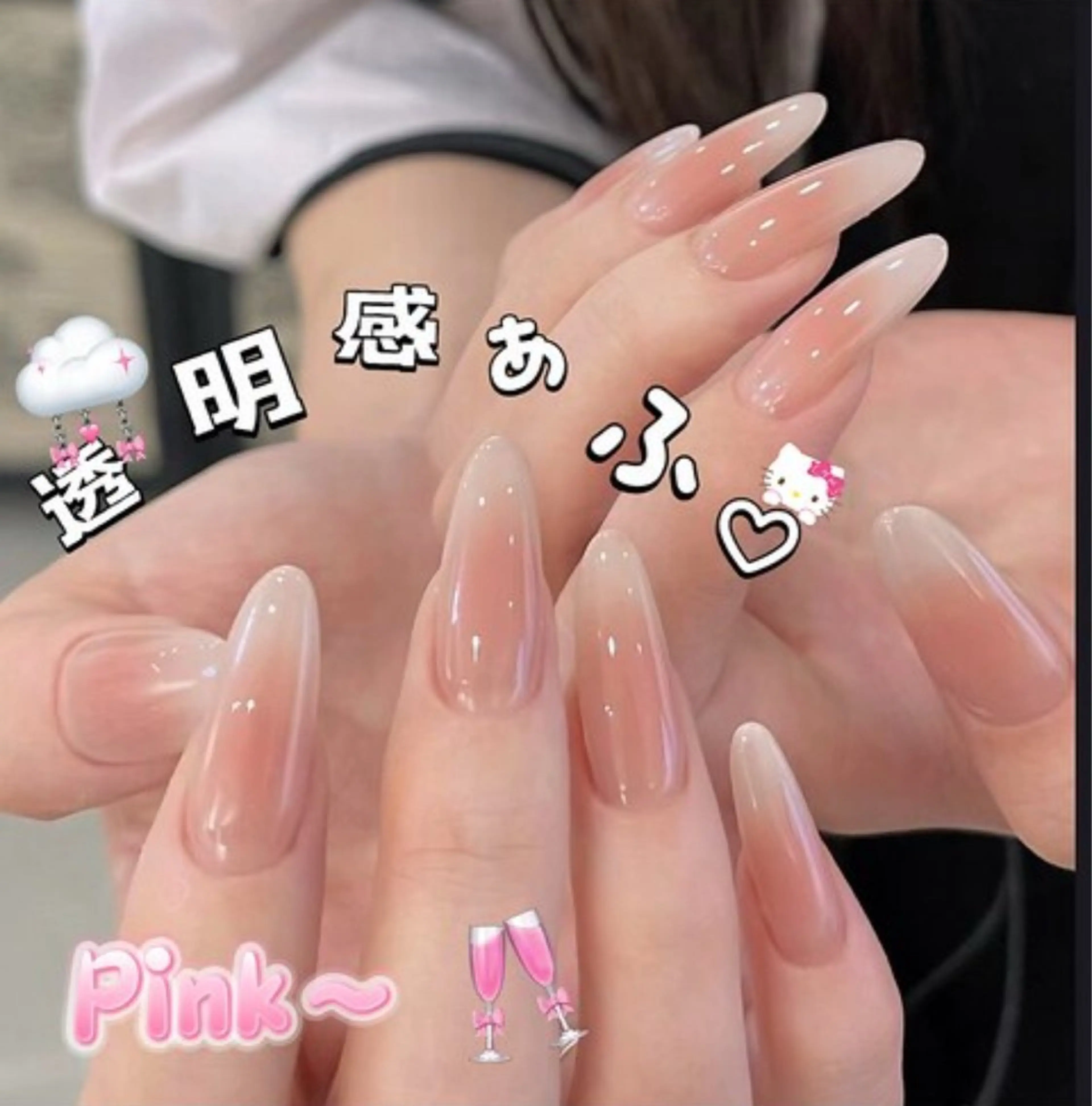 ⋆˙♡✨ワンホンチークネイルの写真