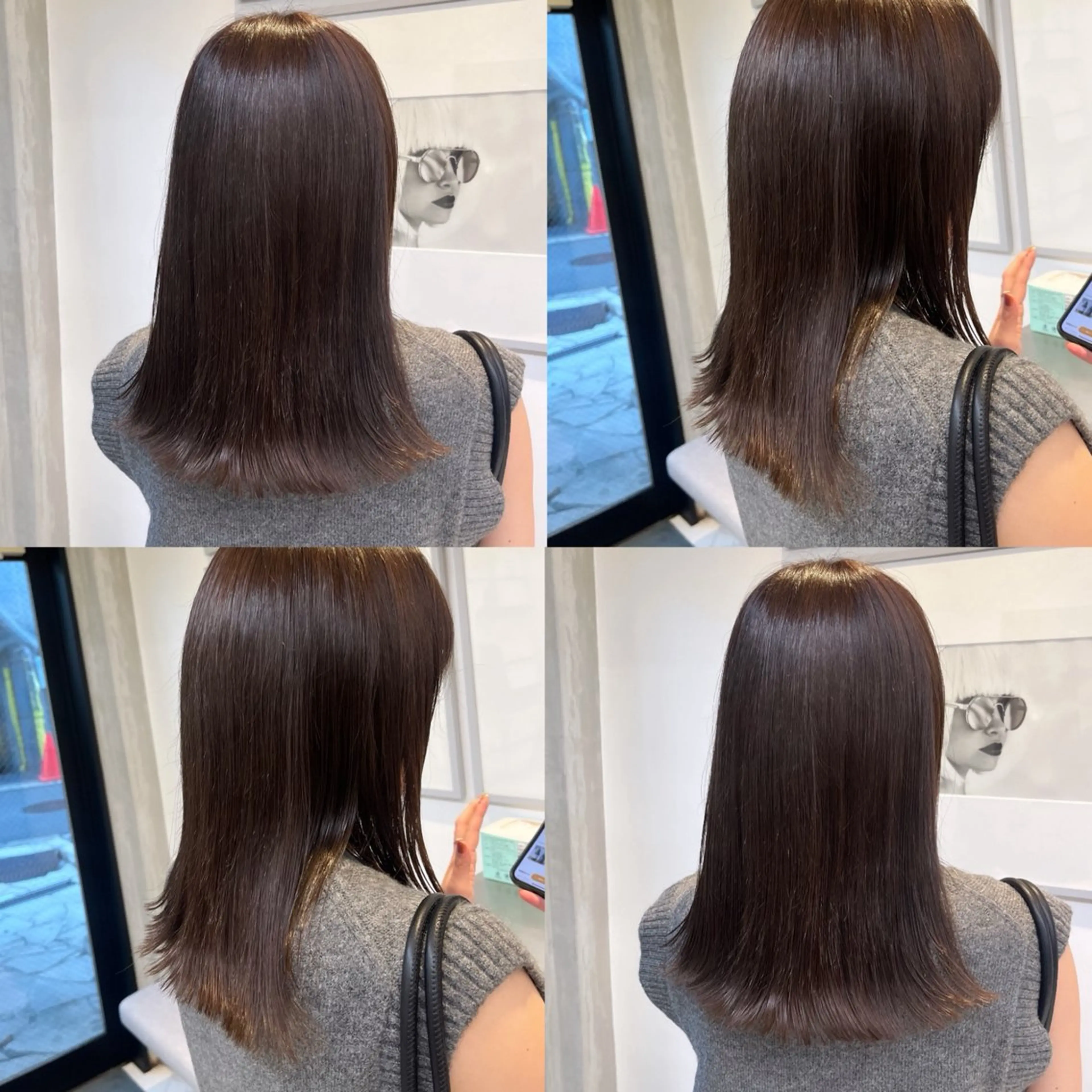 ミディアム カラー ベージュカラー ブラウンカラー ブラウンベージュ 透明感カラー グレージュ カット ヘアカラー トリートメント ヘッドスパ ヘアセット カジュアルを女っぽく 𝗮𝘆𝗮𝗰𝗼のヘアスタイル