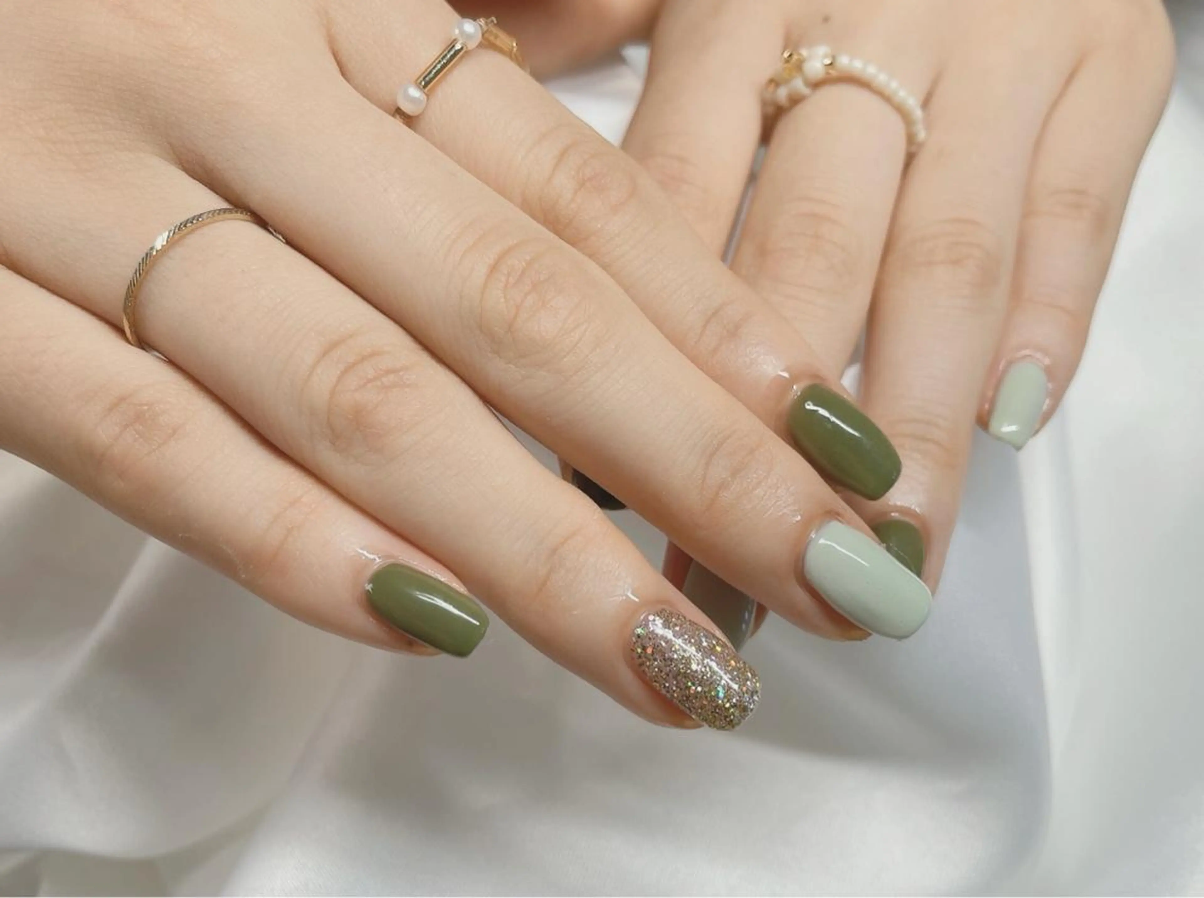 ネイル 23時まで❤︎韓国、 ワンホンネイルのネイルデザイン