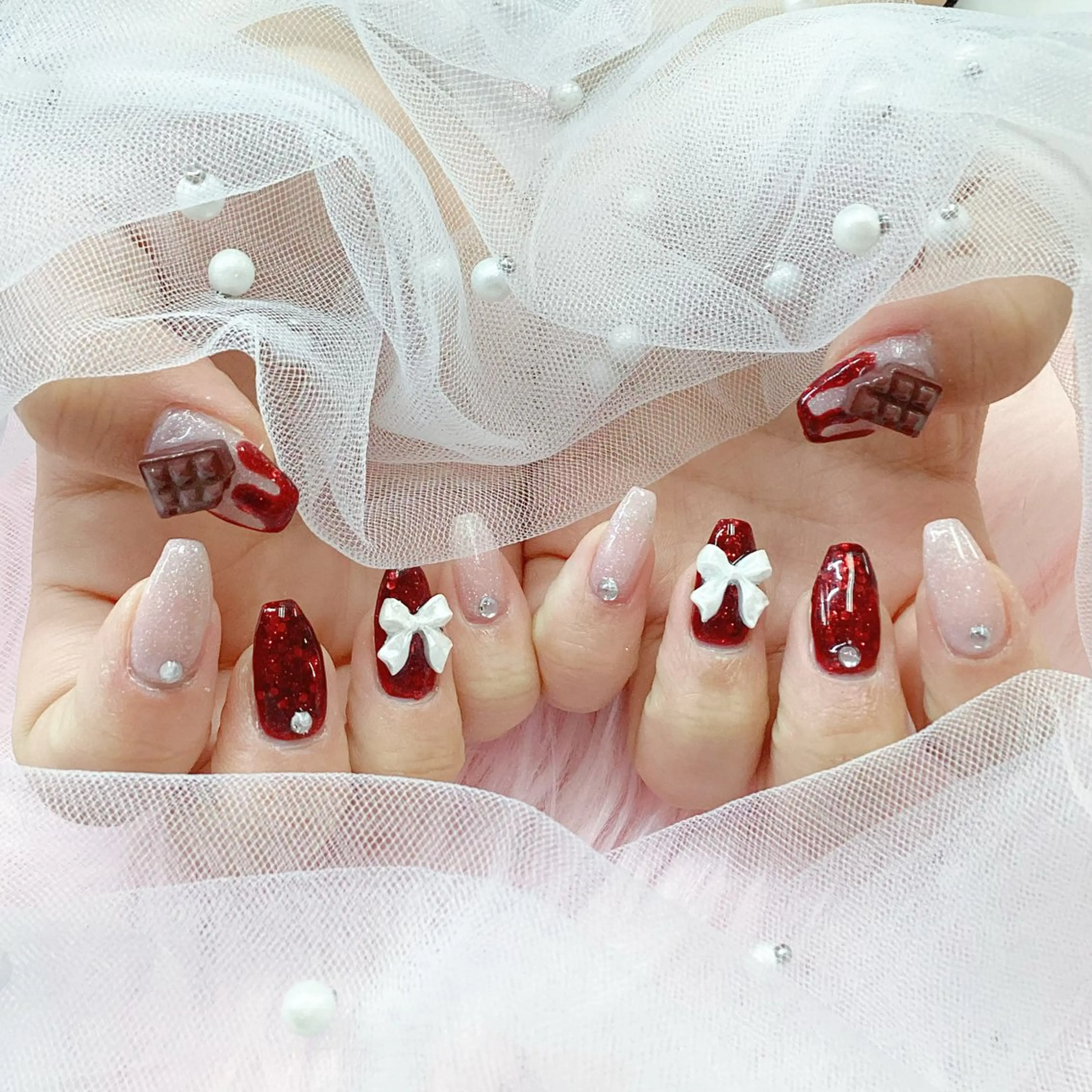 ネイル パーツ全部¥110 サロンミミのネイルデザイン