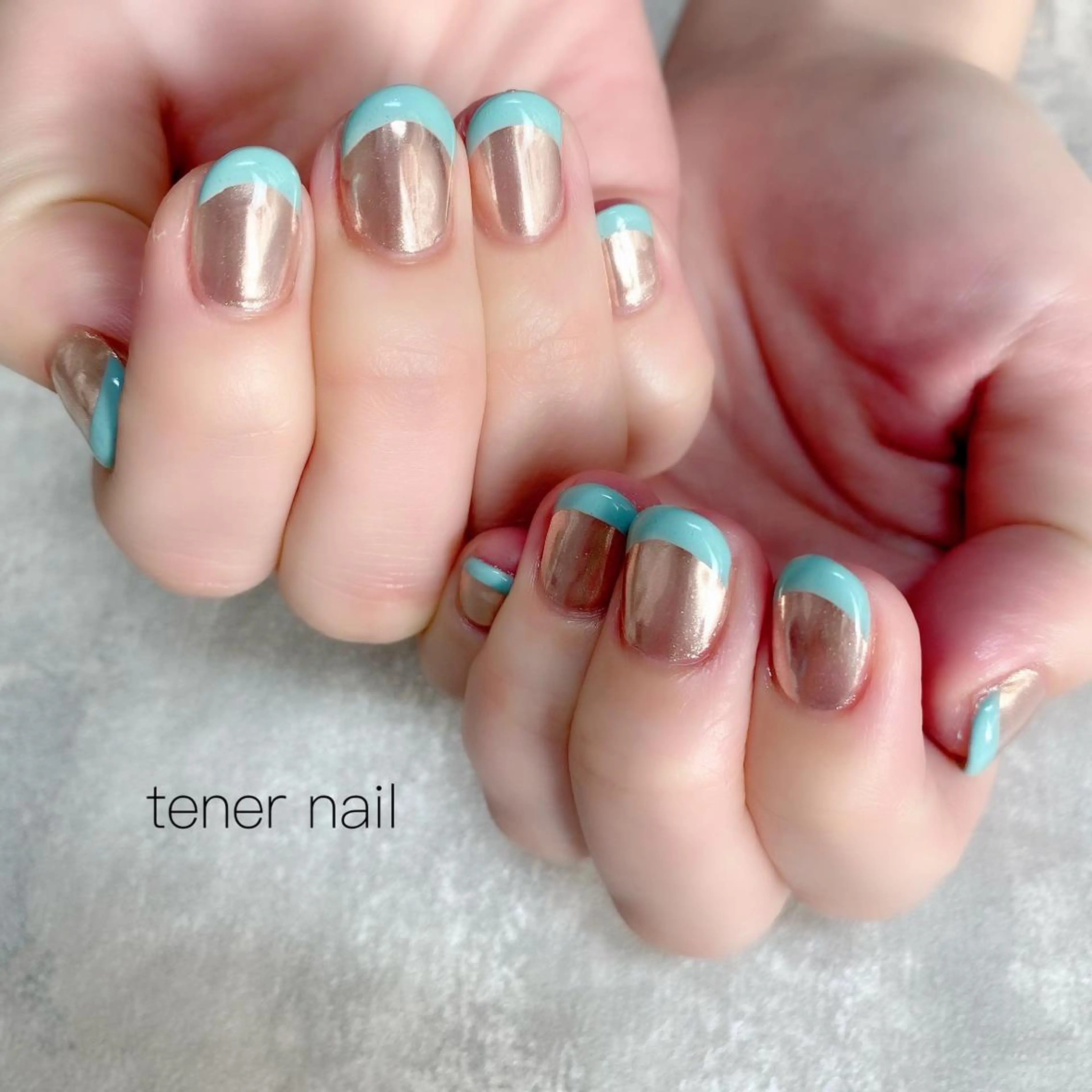 ネイル フレンチネイル ミラーネイル テネルネイル tener nailのネイルデザイン
