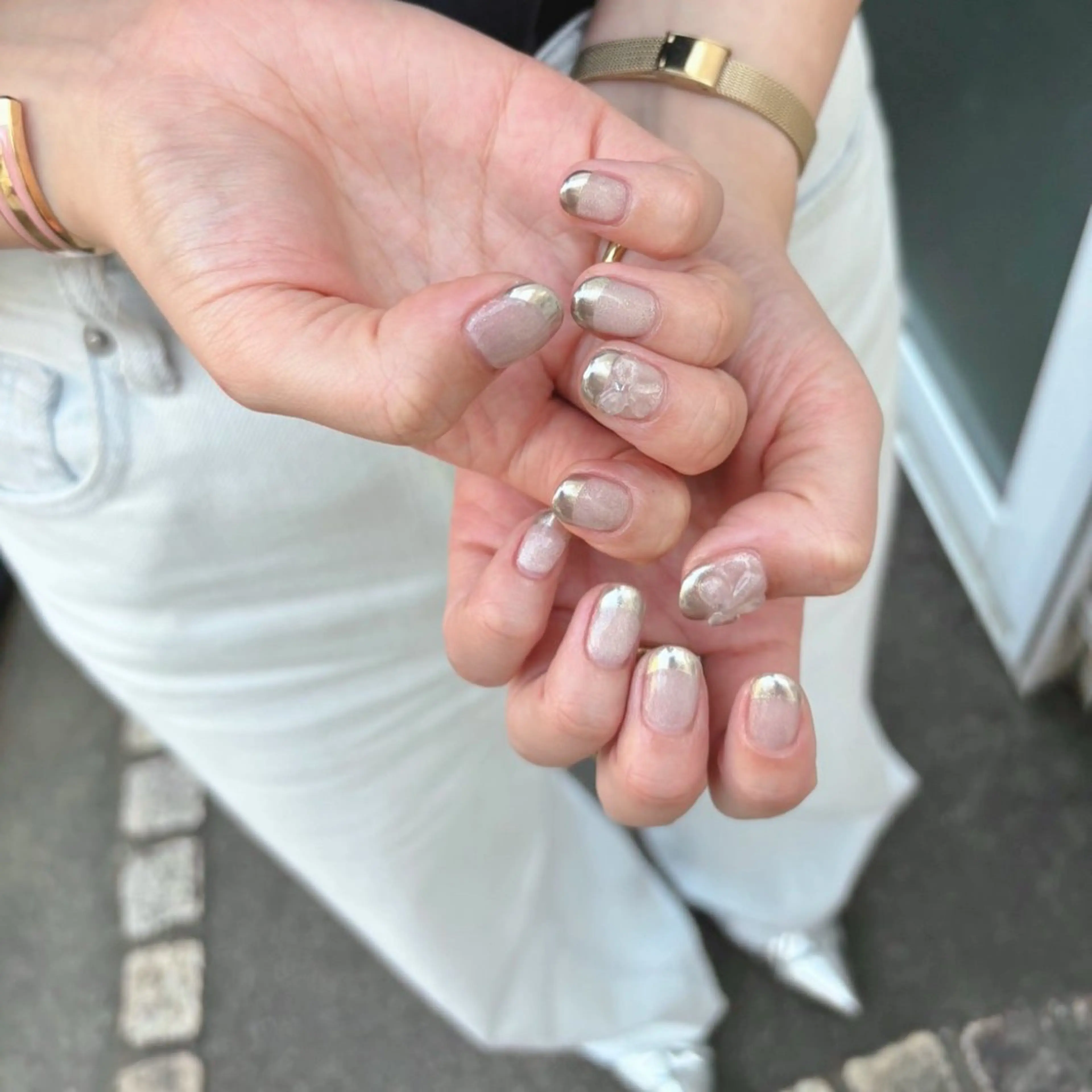 ネイル アートネイル ニュアンスネイル リボン ハンドネイル nails 🎀meのネイルデザイン