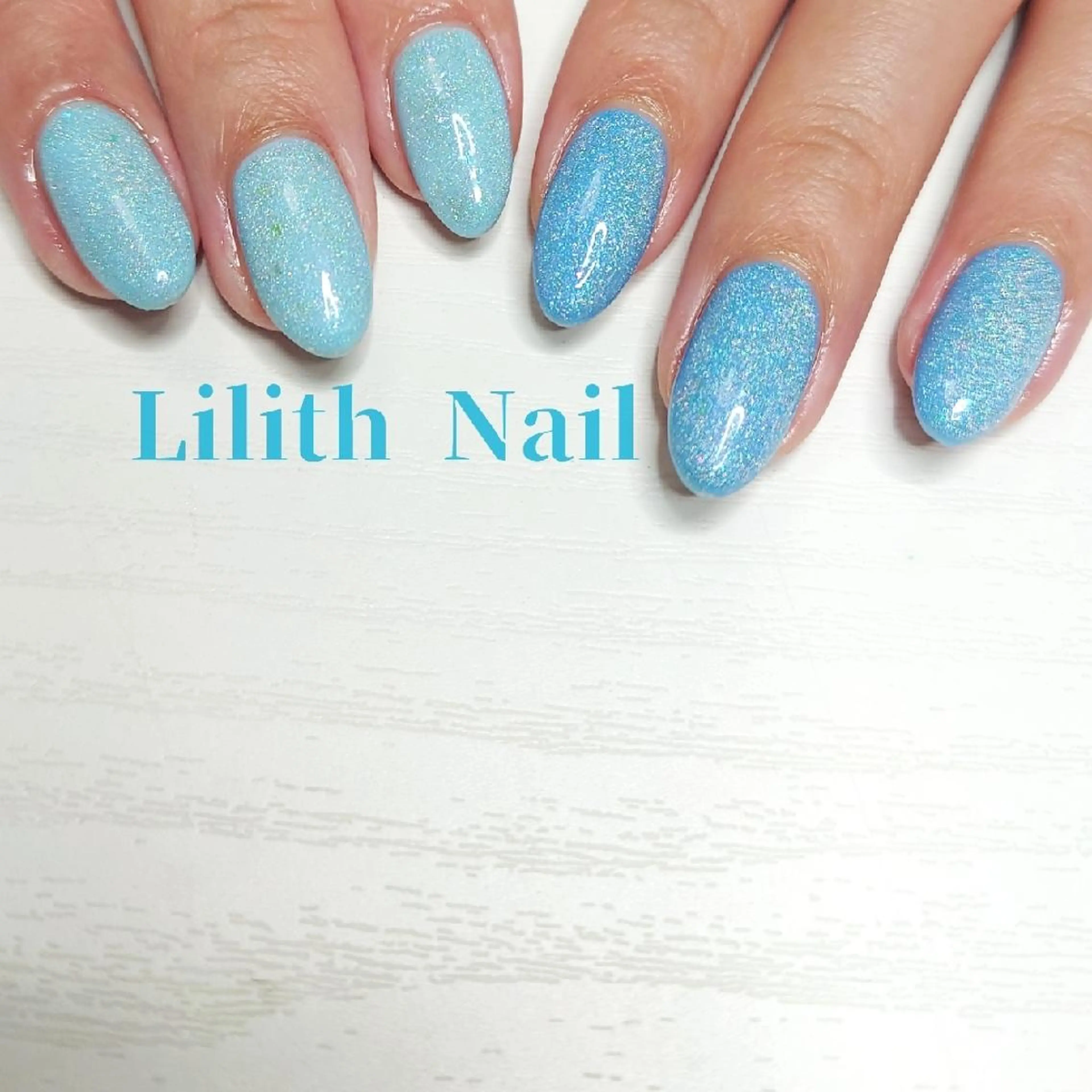 ネイル 水色 ハンドネイル Lilith Nailのネイルデザイン