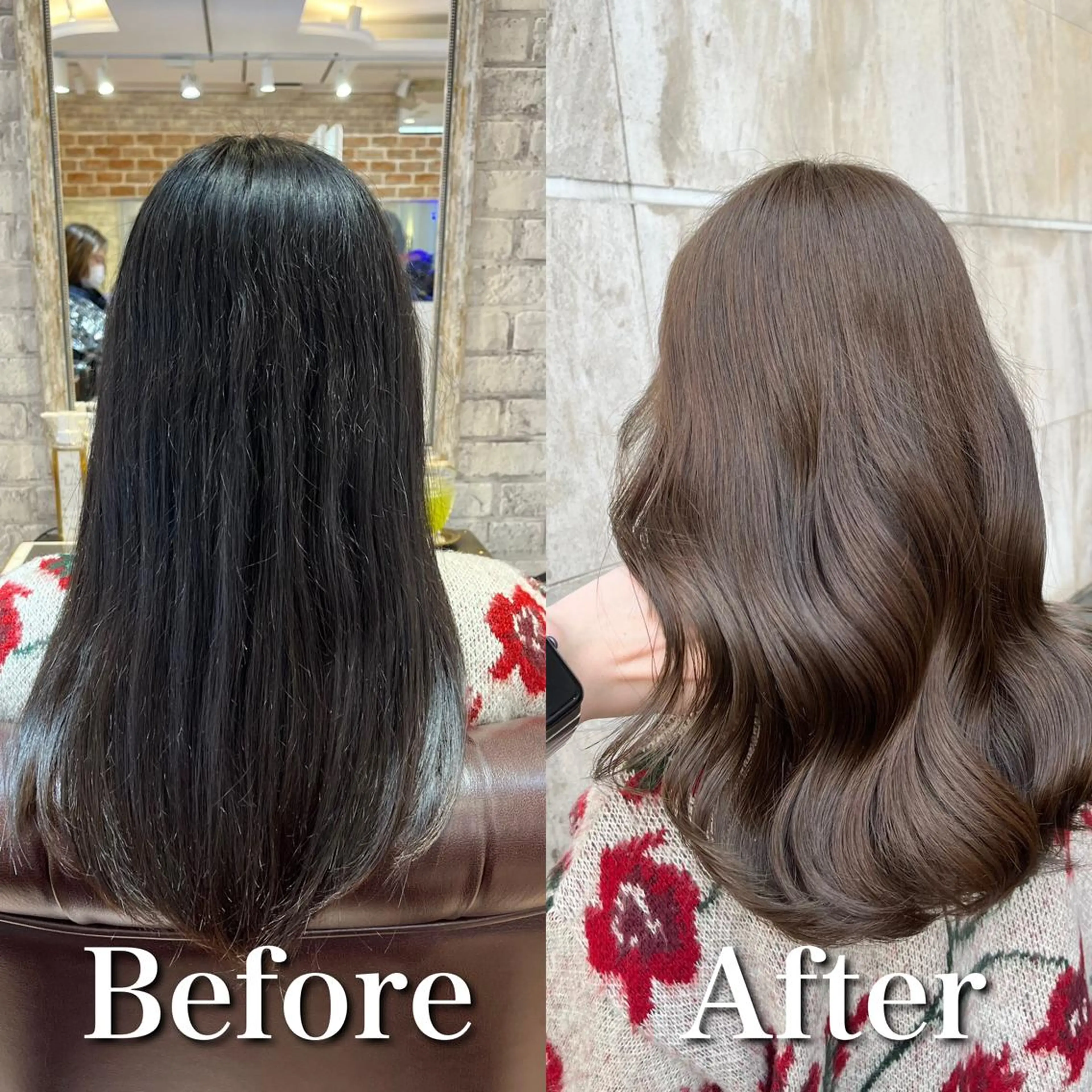 ミディアム カラー ブリーチ ダブルカラー ハイライトカラー ブリーチなしカラー ハイライト カット ヘアカラー トリートメント ブリーチなし✨艶髪 カラー𓃲YAGIのヘアスタイル