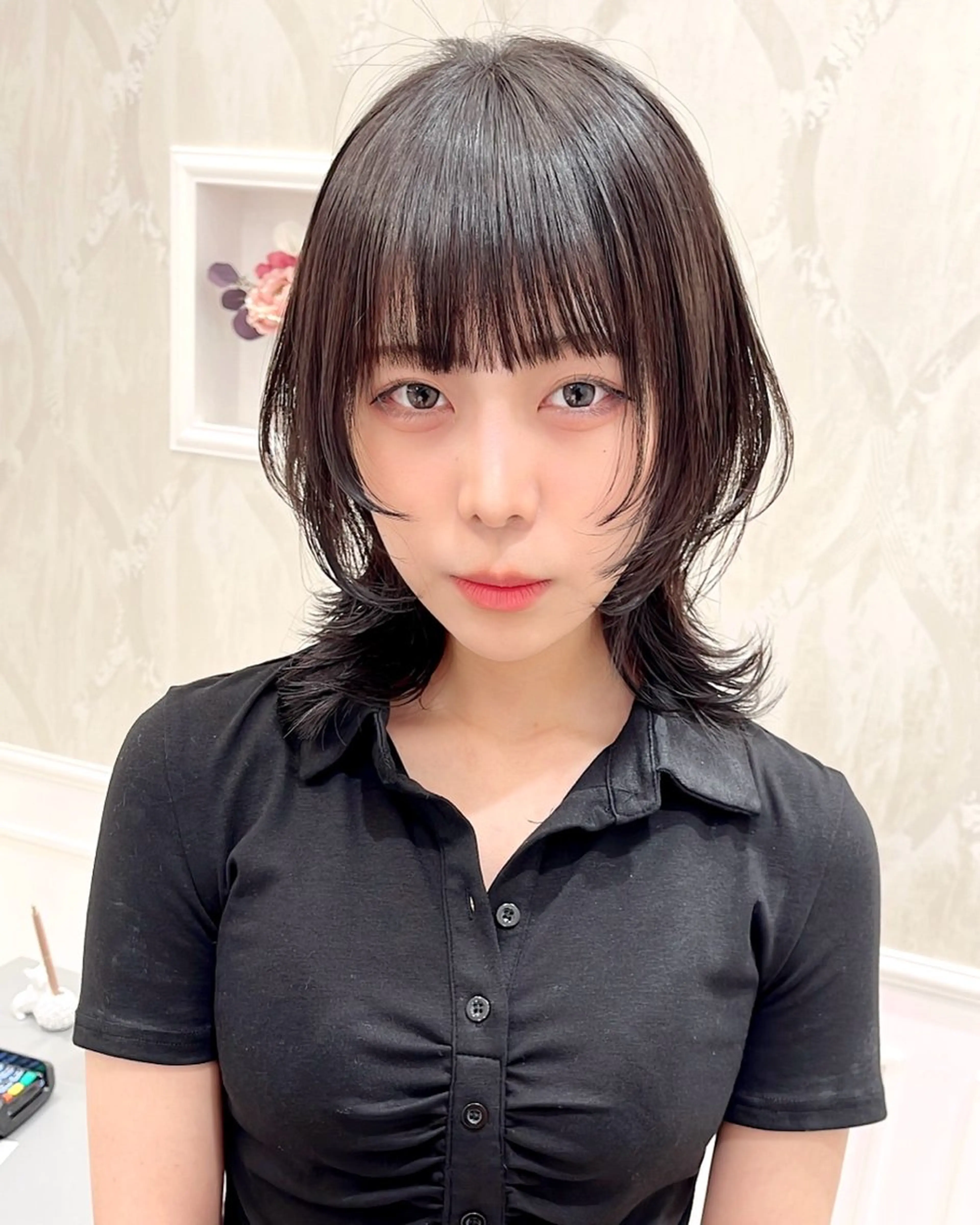 ミディアム ウルフカット 大阪ウルフカット 🐺デザインカラーのヘアスタイル