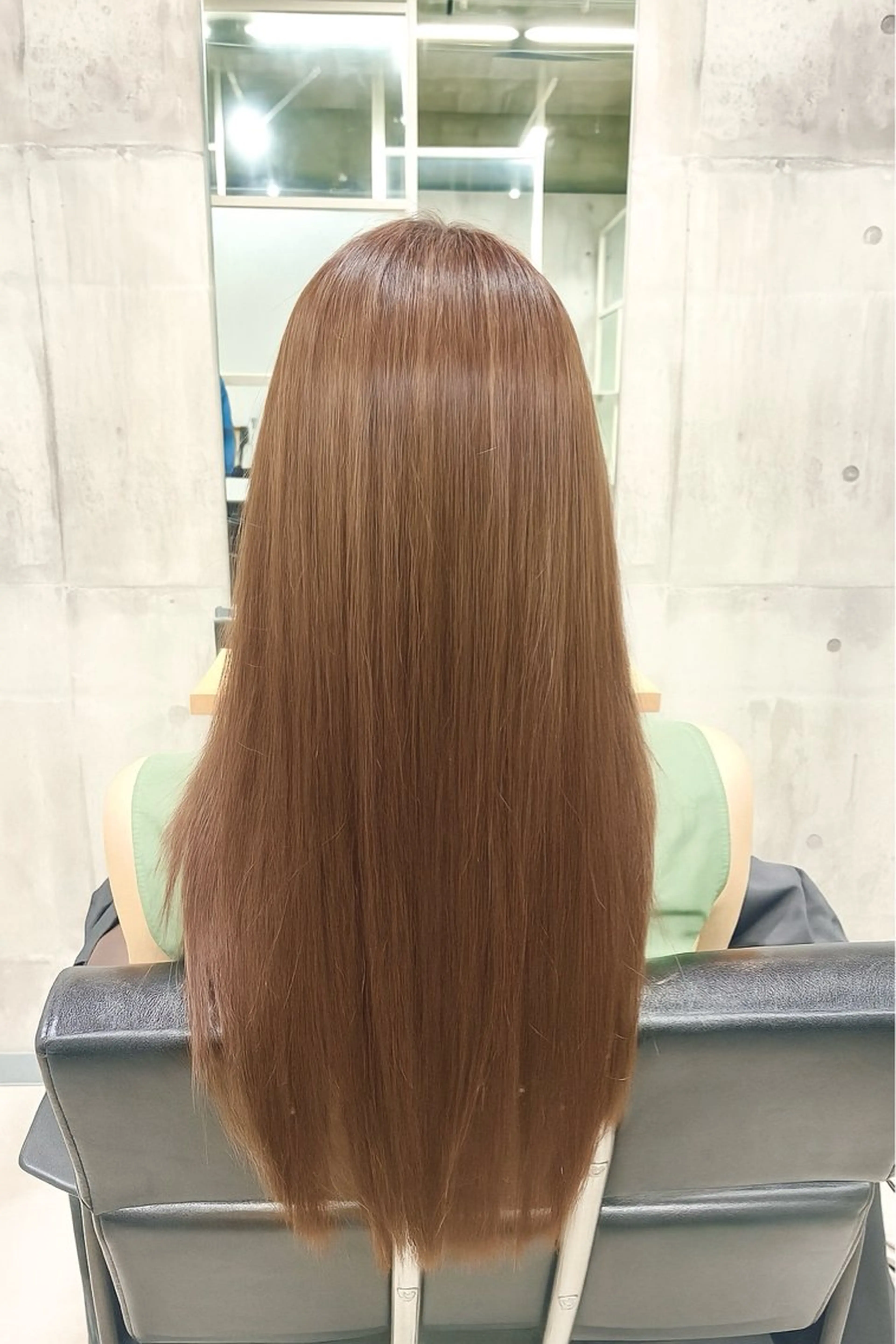 ロング ボブ ハイライト 髪質改善 縮毛矯正 トリートメント newi ナカノのヘアスタイル