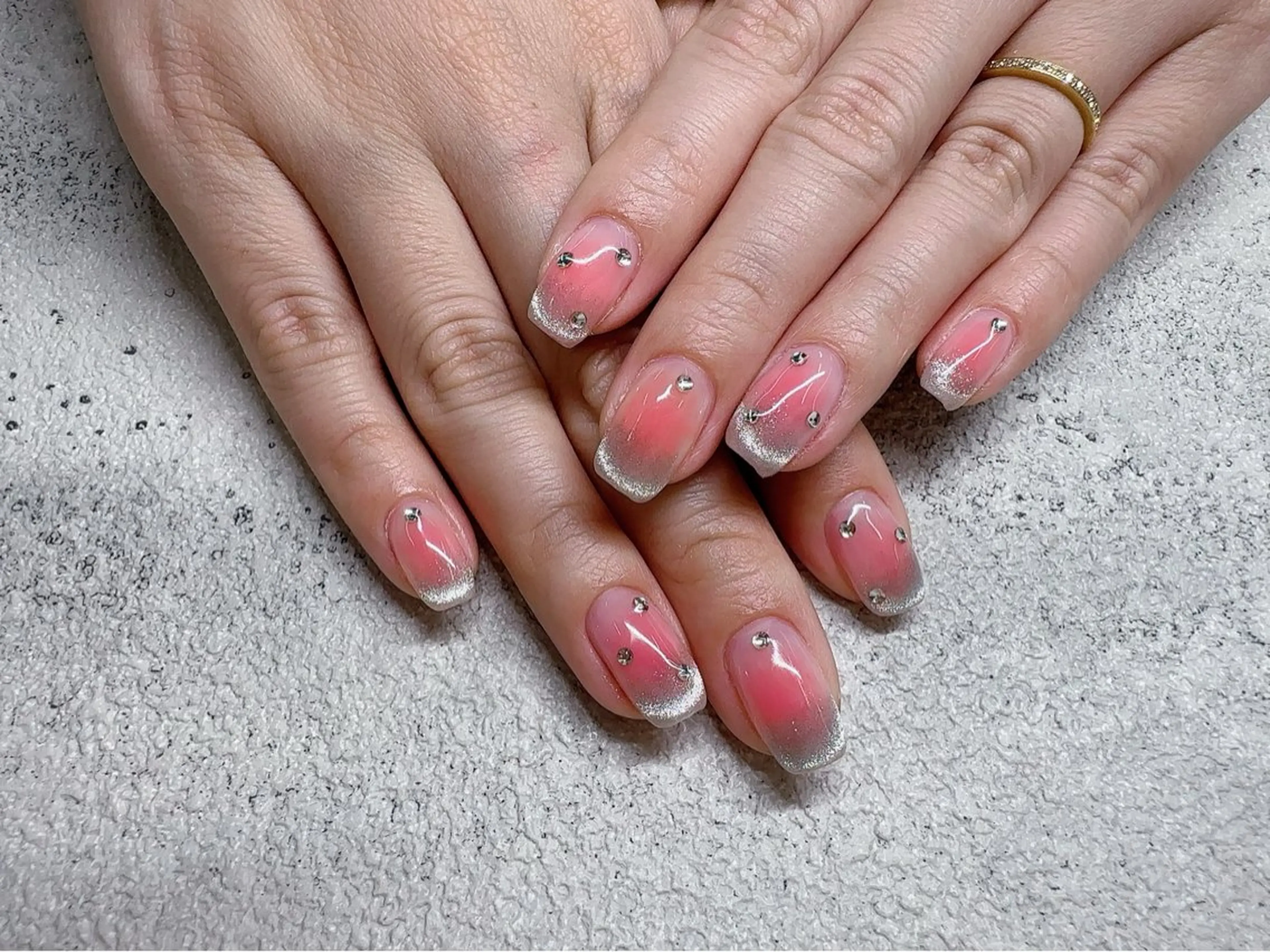 ネイル チークネイル フレンチネイル マグネットネイル マグネットフレンチ ワンホンネイル Muse nail USUIのネイルデザイン