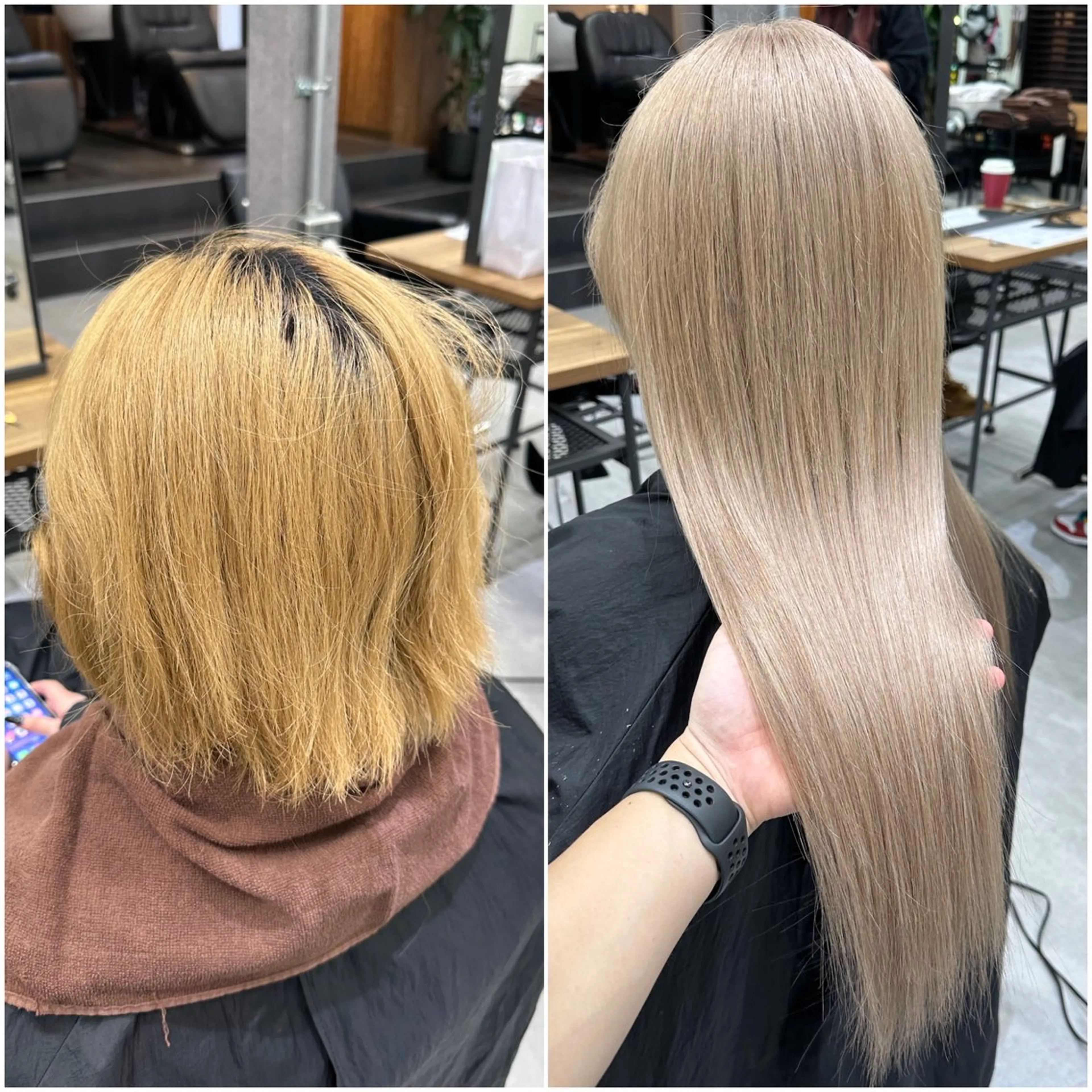 【NO.2✨】ブリーチ(ケアブリーチ)＋カラー＋最高級レミーエクステ80枚🧡の写真