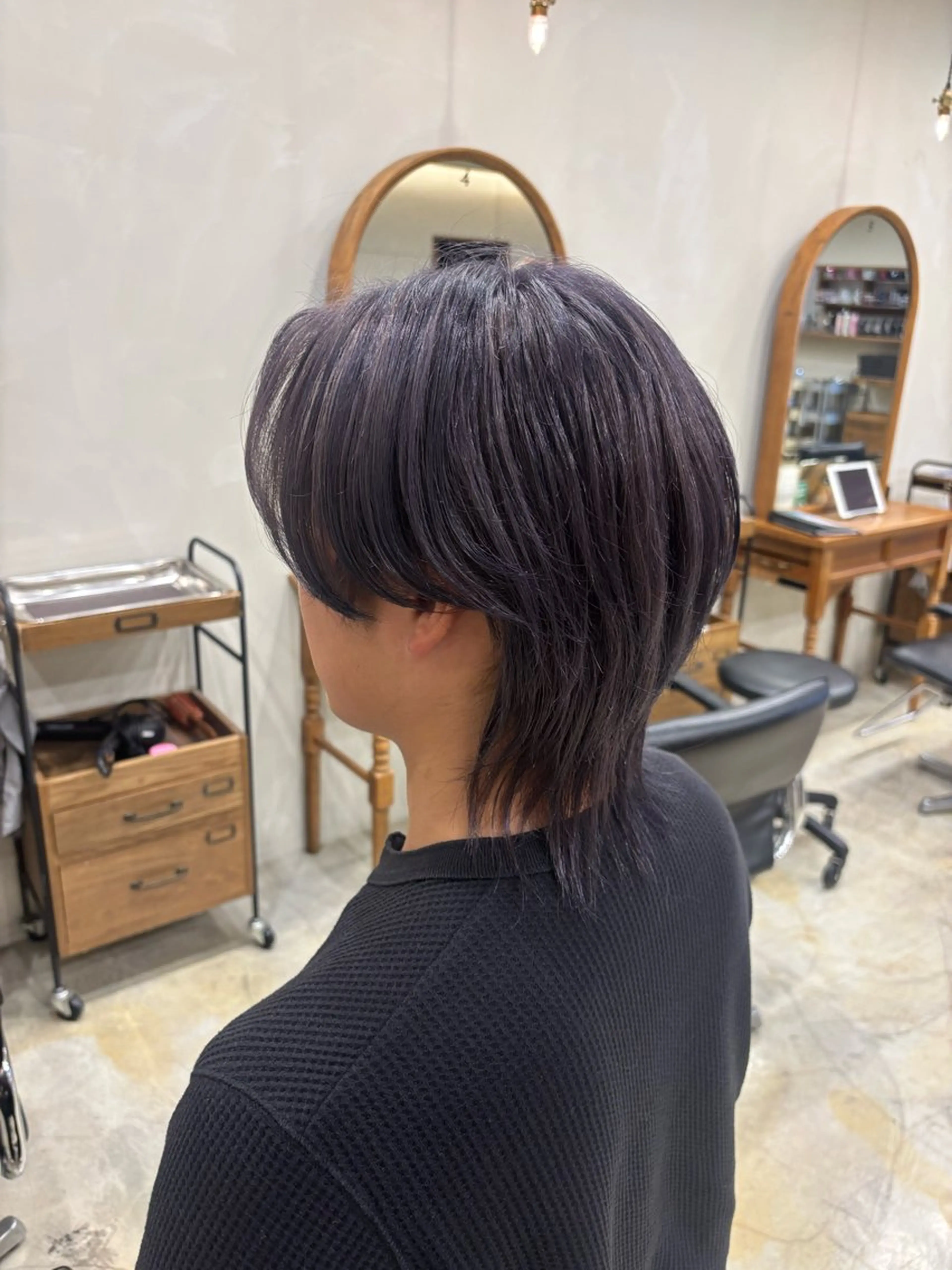 カラー ブリーチ ダブルカラー ラベンダーカラー ラベンダーグレー 多田 愛梨のヘアスタイル