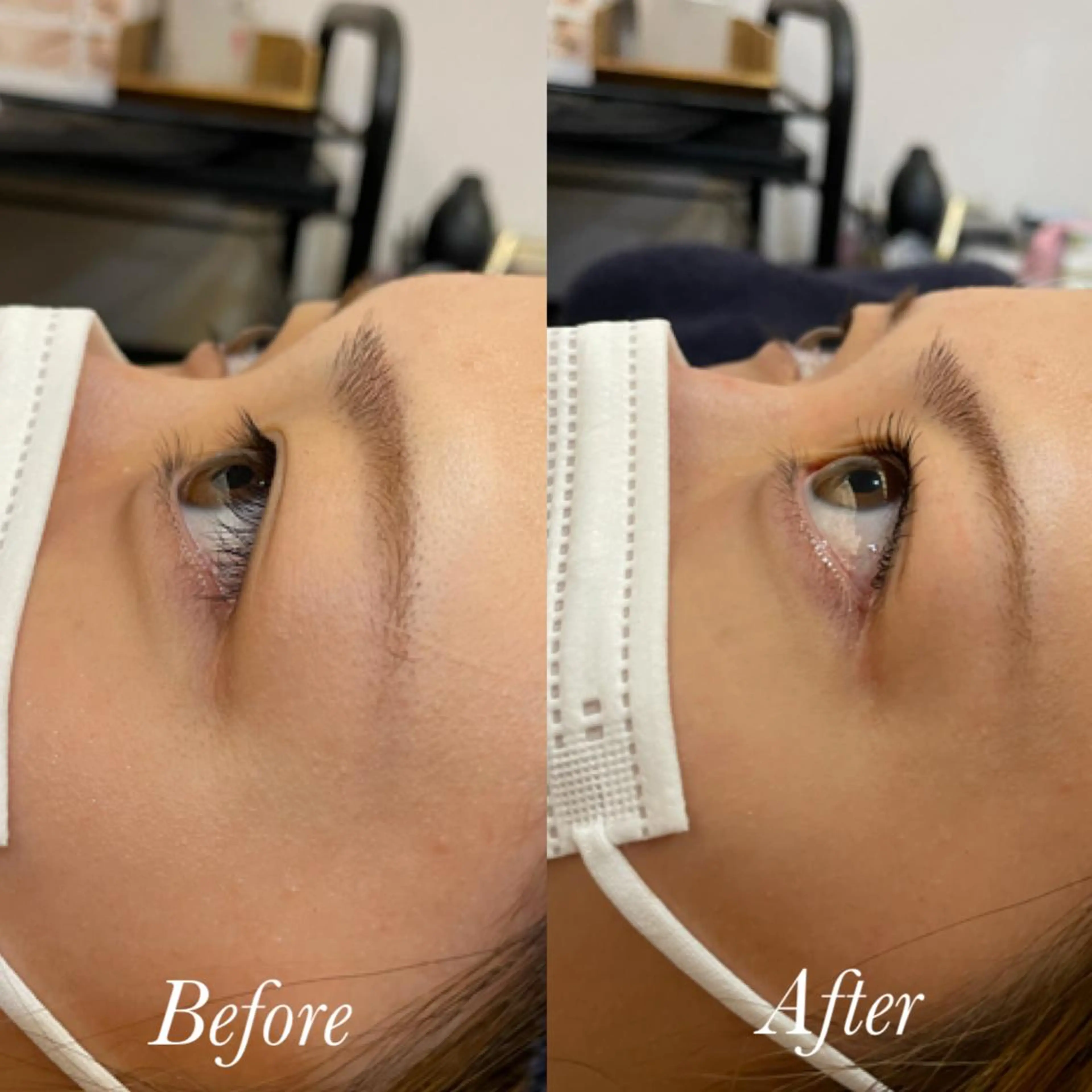 マツエク・マツパ パリジェンヌラッシュリフト aya/小顔レイヤー /柔らかカラーのヘアスタイル