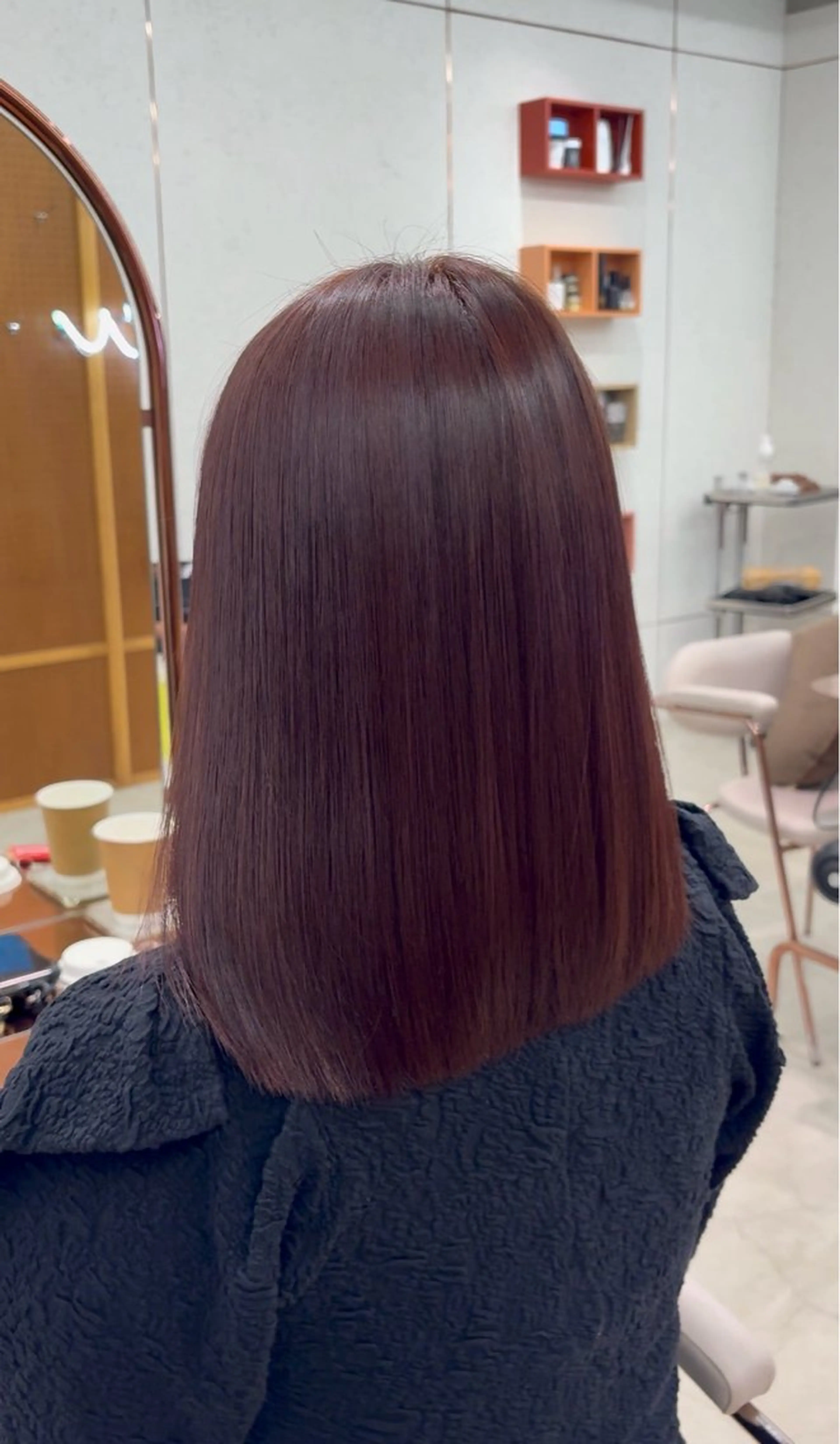 ミディアム カラー 髪質改善 カット ヘアカラー トリートメント 鶴井 美空のヘアスタイル