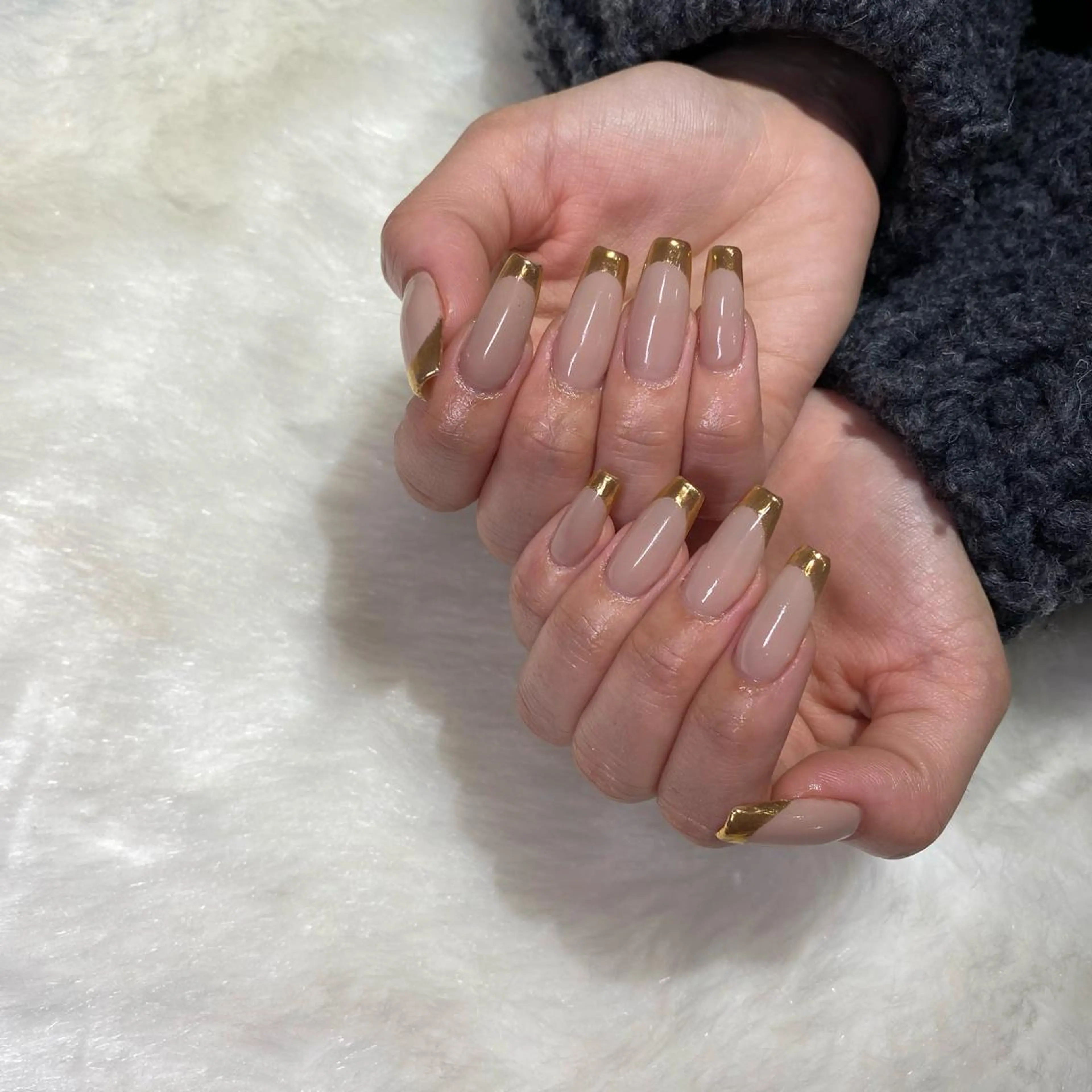 ネイル フレンチネイル ミラーネイル スカルプネイル Nagahama Akariのネイルデザイン