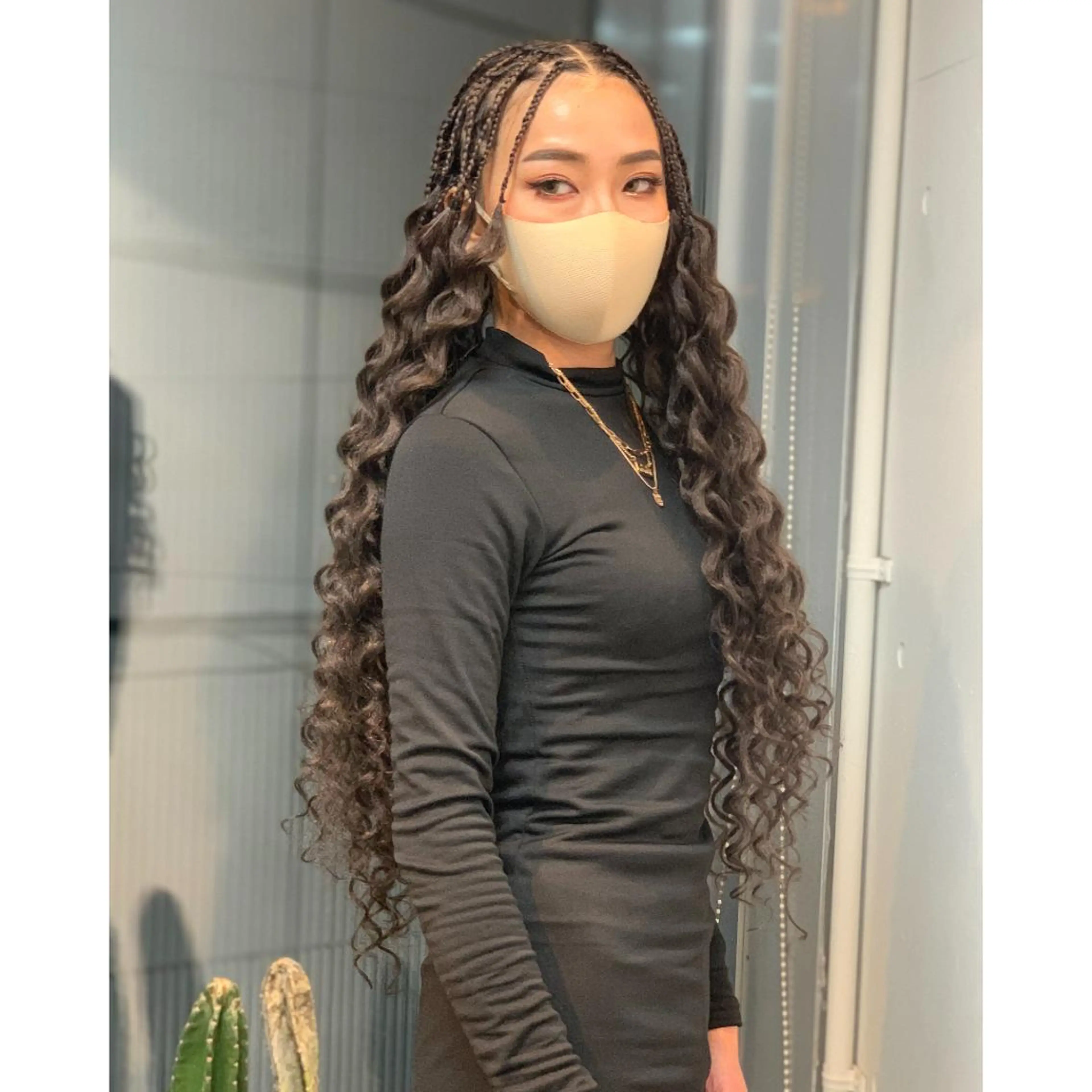 セミロング カラー パーマ メンズ エクステ エクステ ヘアセット BRAIDS💎愛子 大人ハイライト💎のヘアスタイル