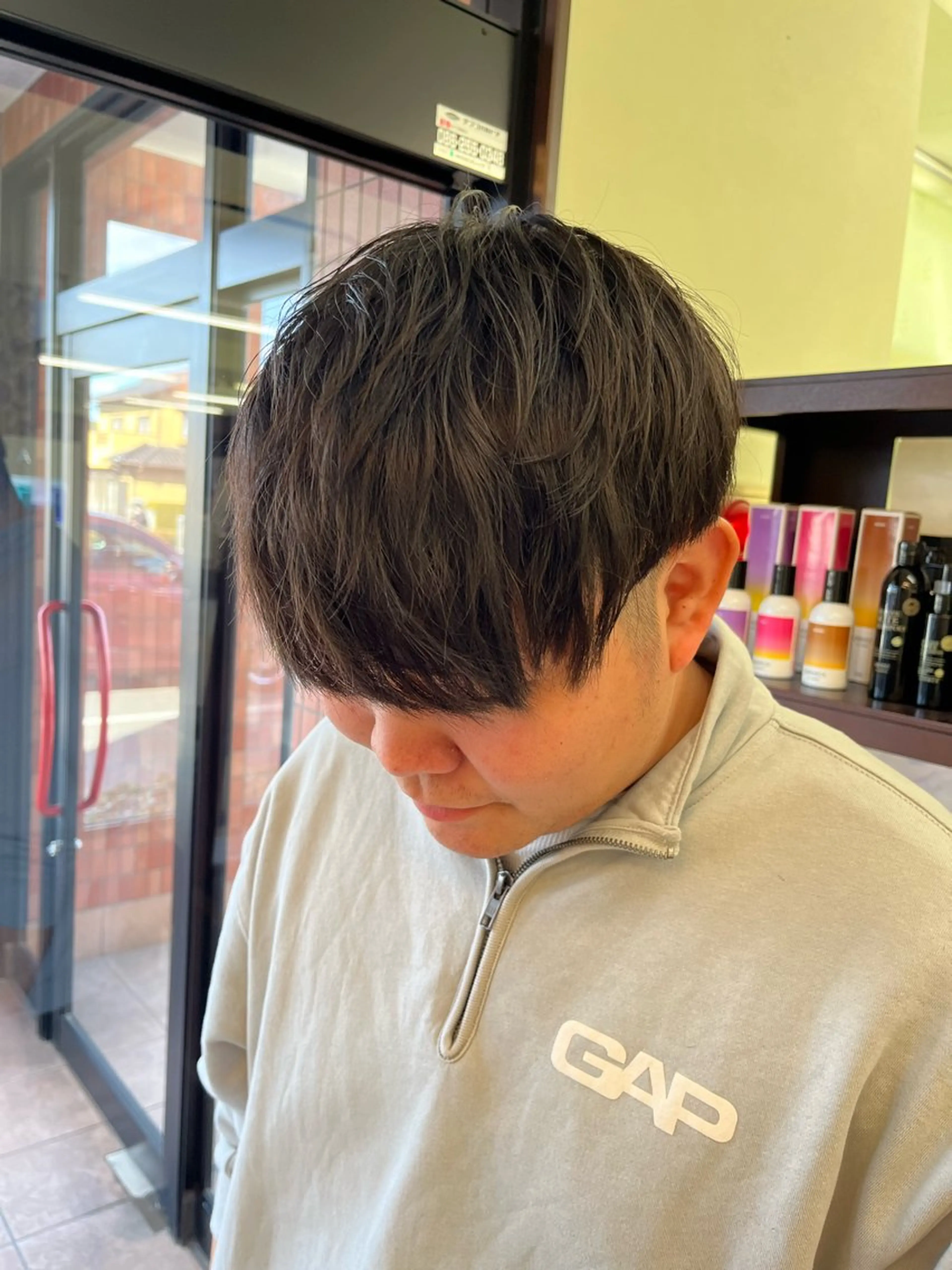 ショート メンズ マッシュ メンズパーマ 樋口智士/倉敷/中庄 /縮毛矯正/髪質改善のヘアスタイル