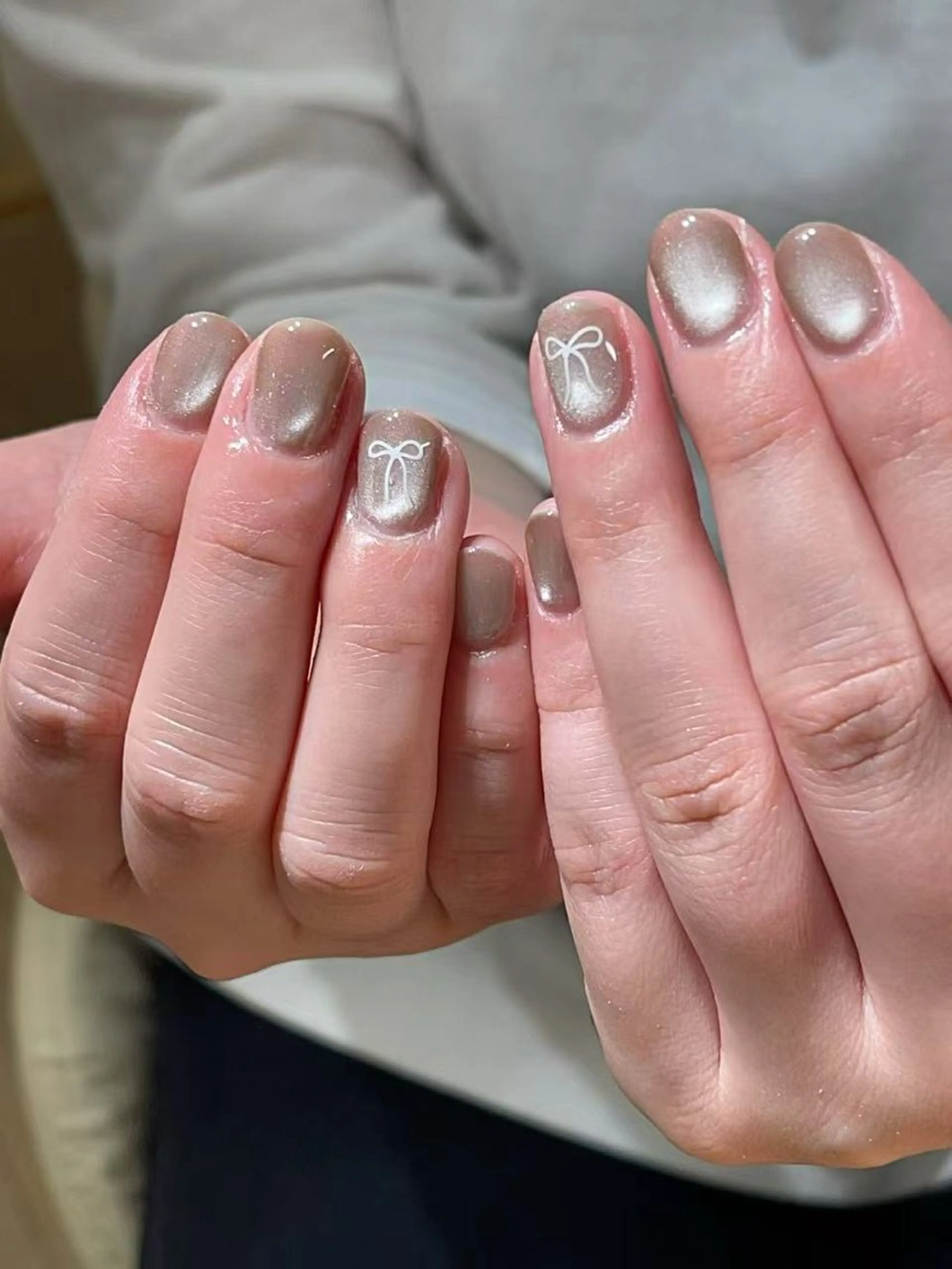 ネイル 長さ出し フレンチネイル 韓国ネイル マグネットネイル マグネットフレンチ sun nail池袋 モデル募集のネイルデザイン